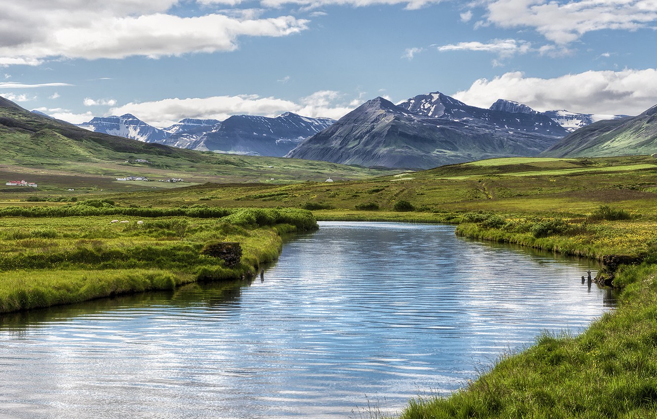 River Iceland Mountains Wallpapers