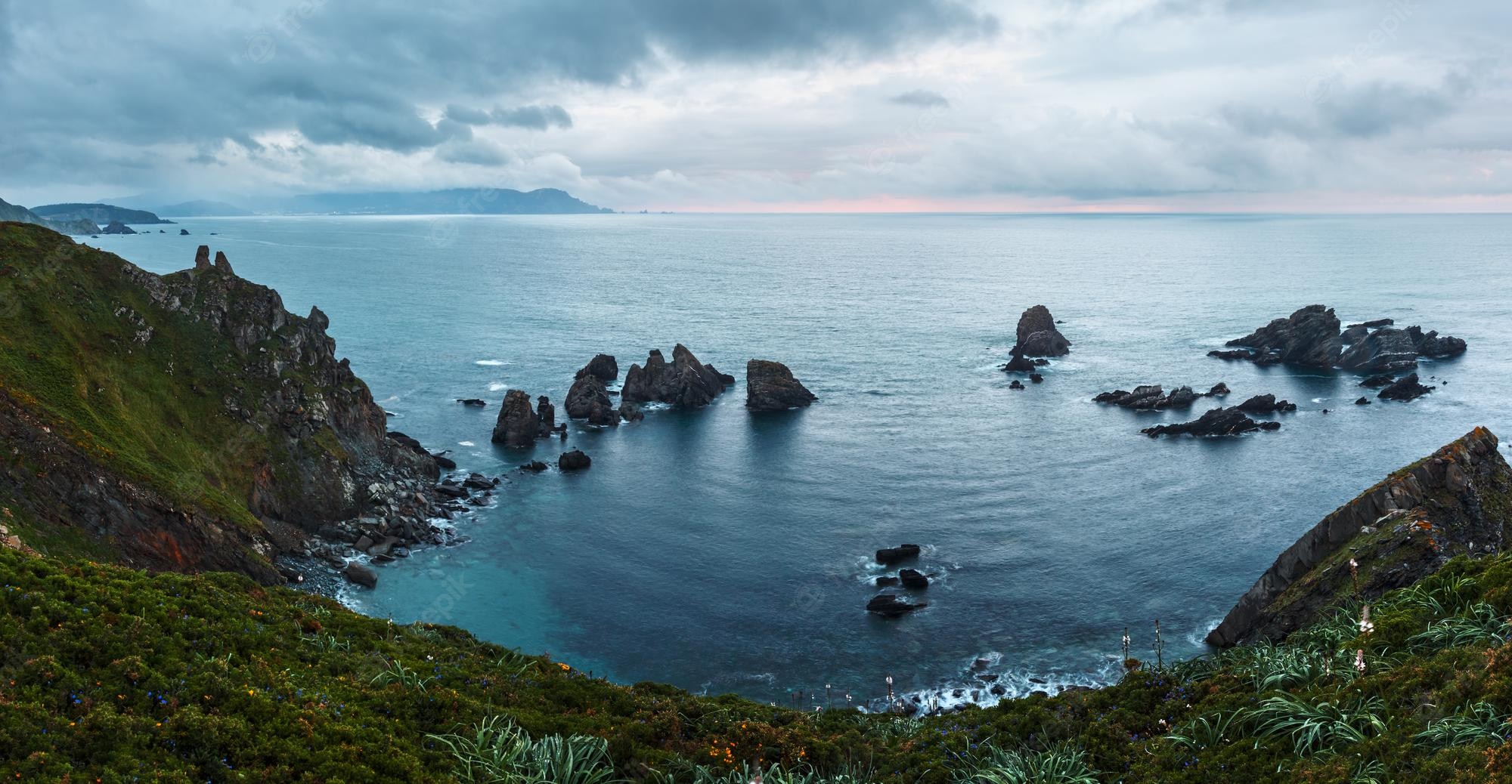 Rock Formation On Coast Of Spain 4K Wallpapers