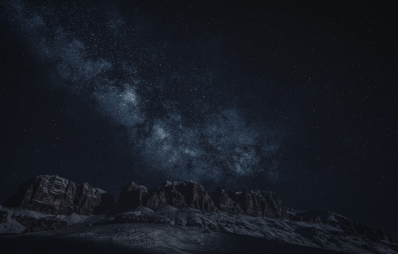 Rock Landscape At Milky Way Night Wallpapers