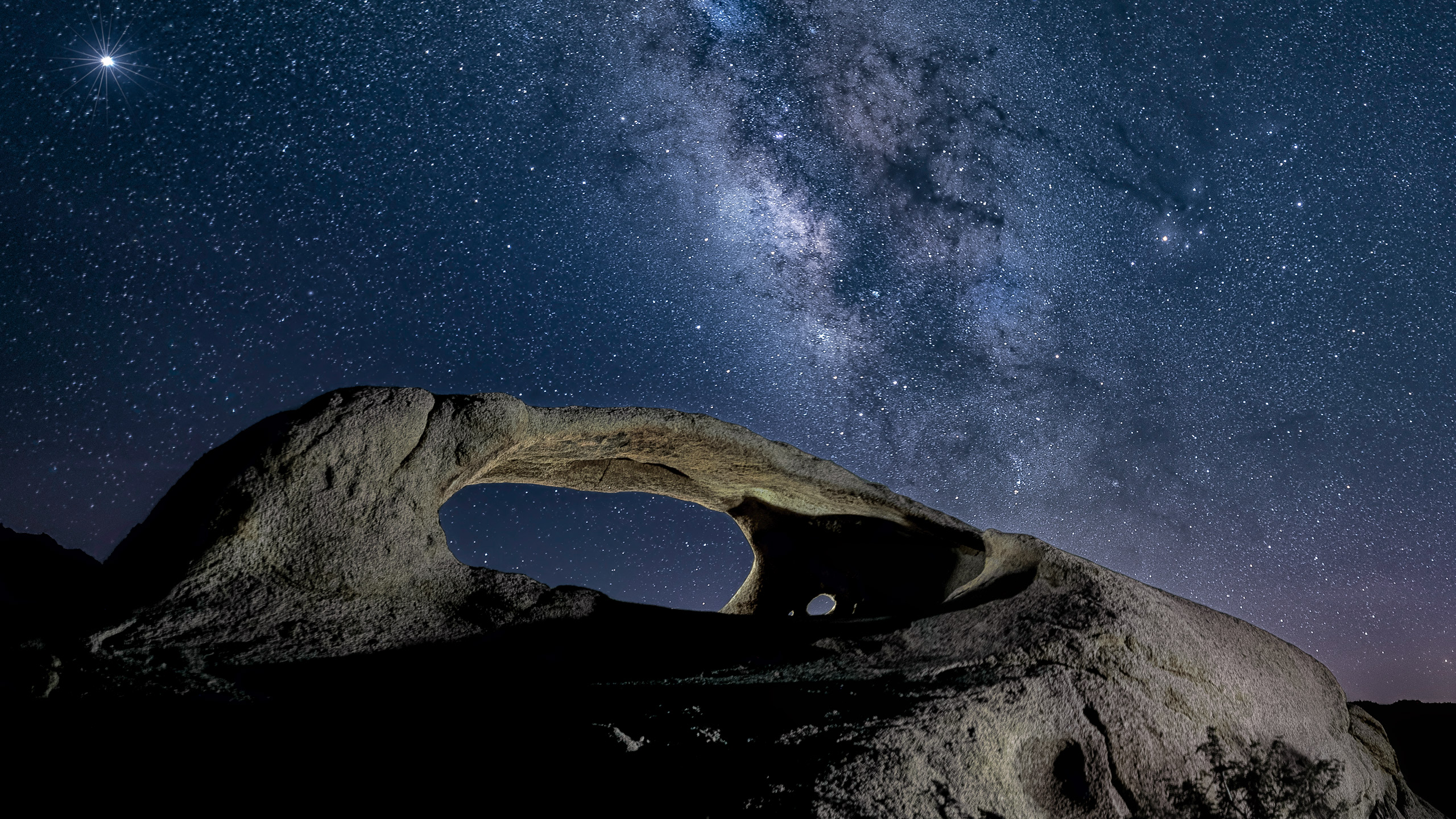 Rock Landscape At Milky Way Night Wallpapers