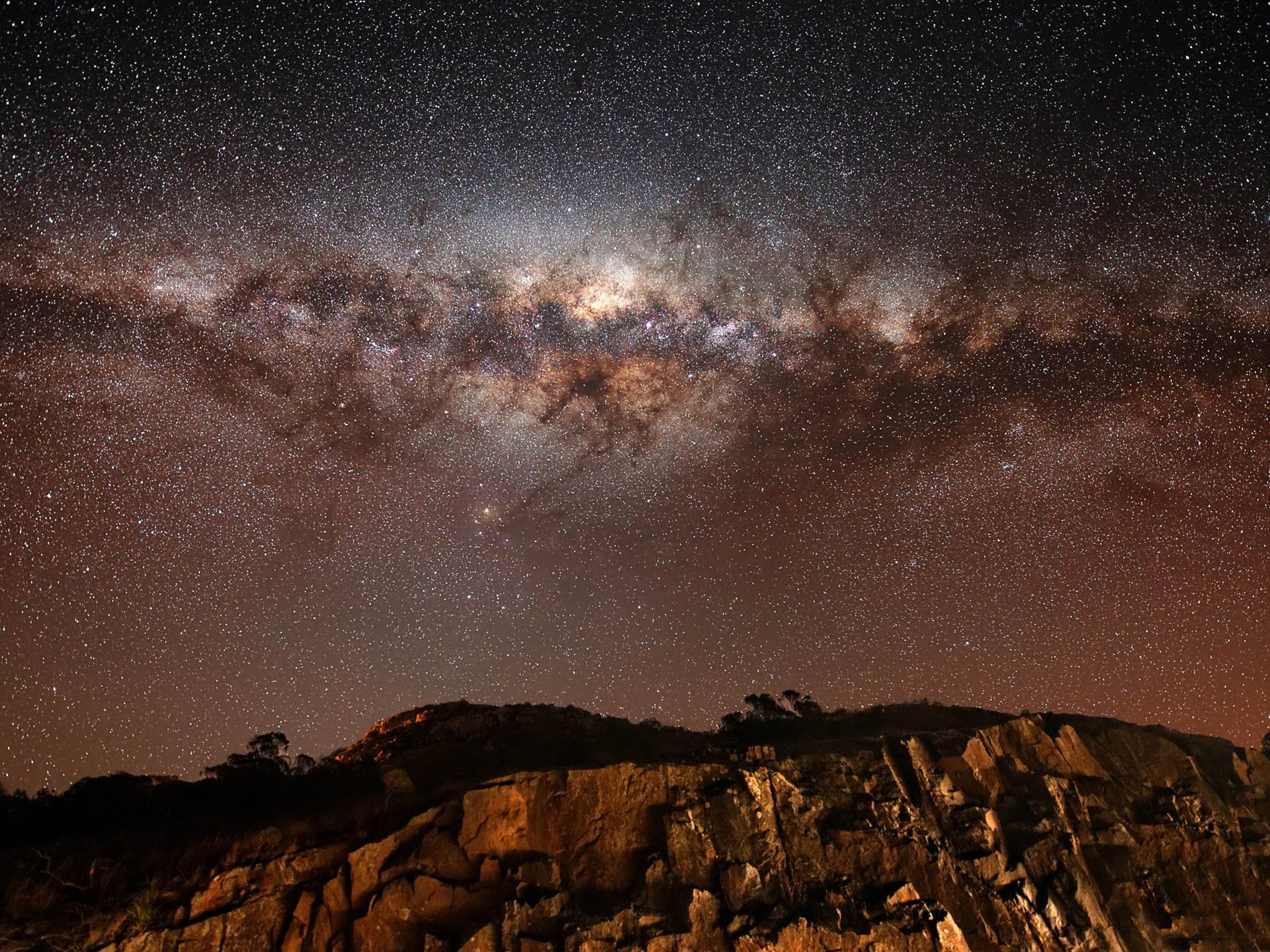 Rock Landscape At Milky Way Night Wallpapers