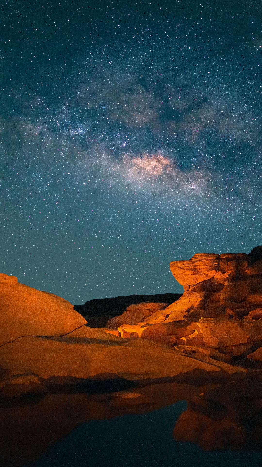 Rock Landscape At Milky Way Night Wallpapers