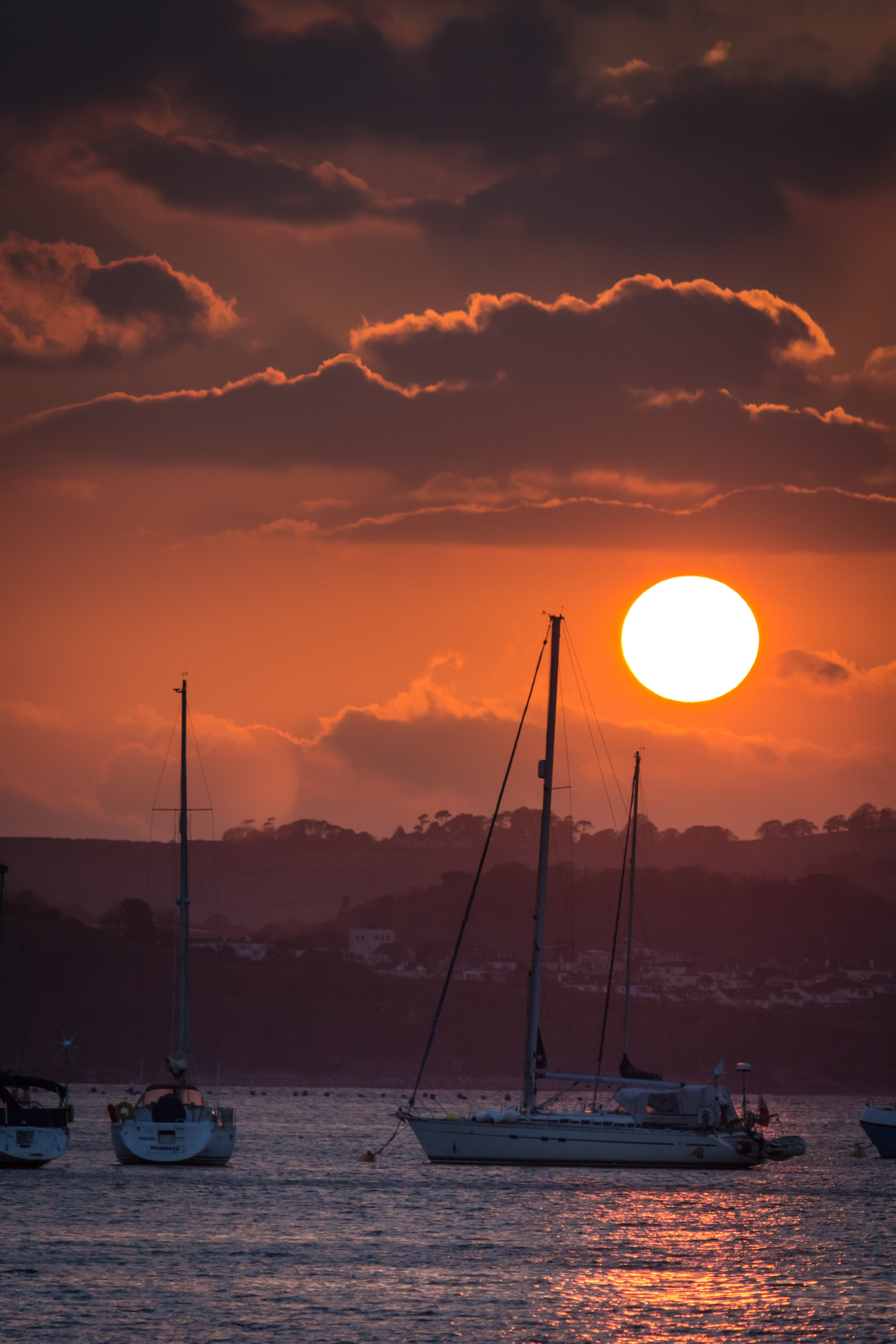 Sailboat Sunset Island In Ocean Wallpapers