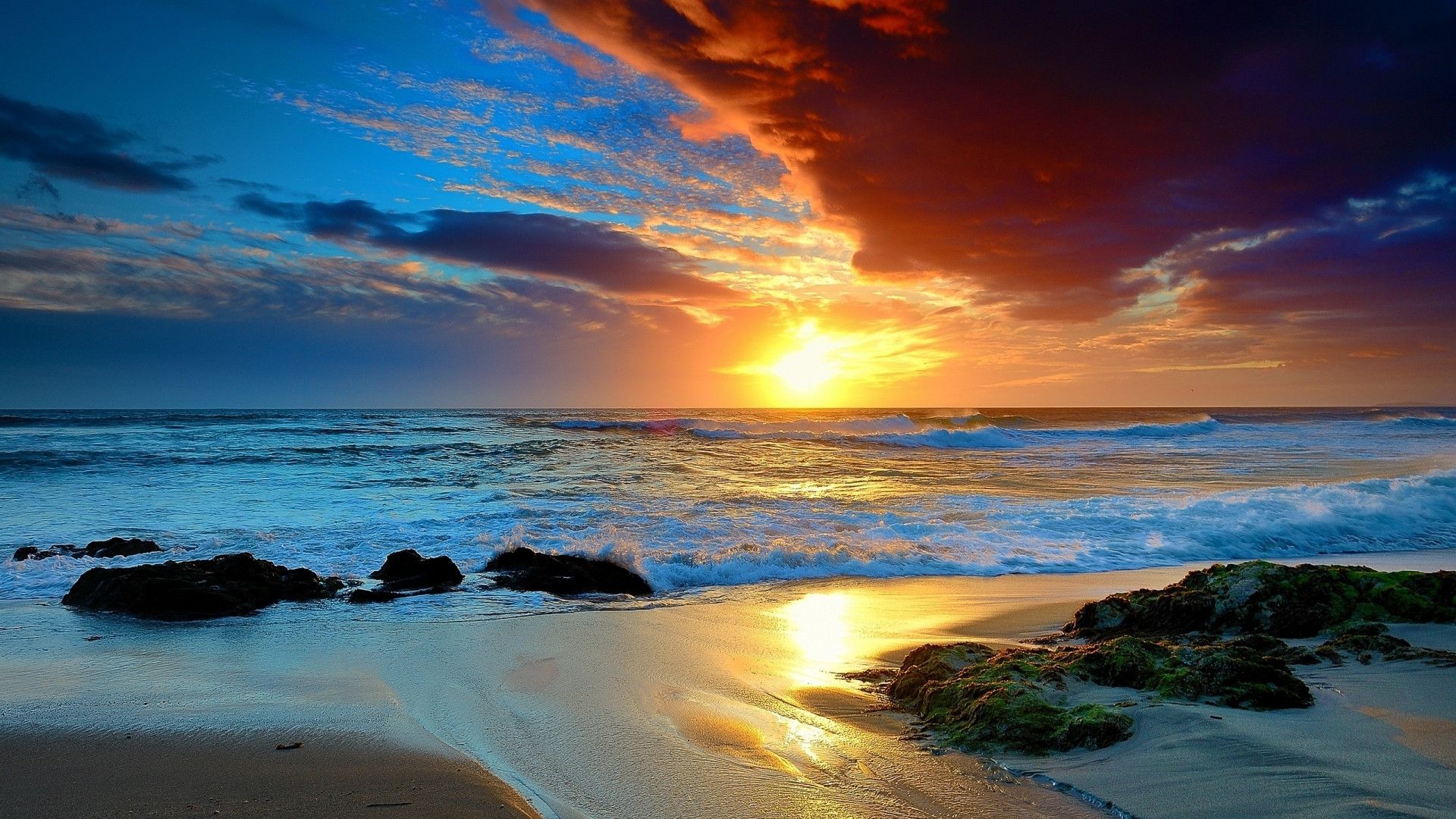 Seashore Colorful Sunset Wallpapers