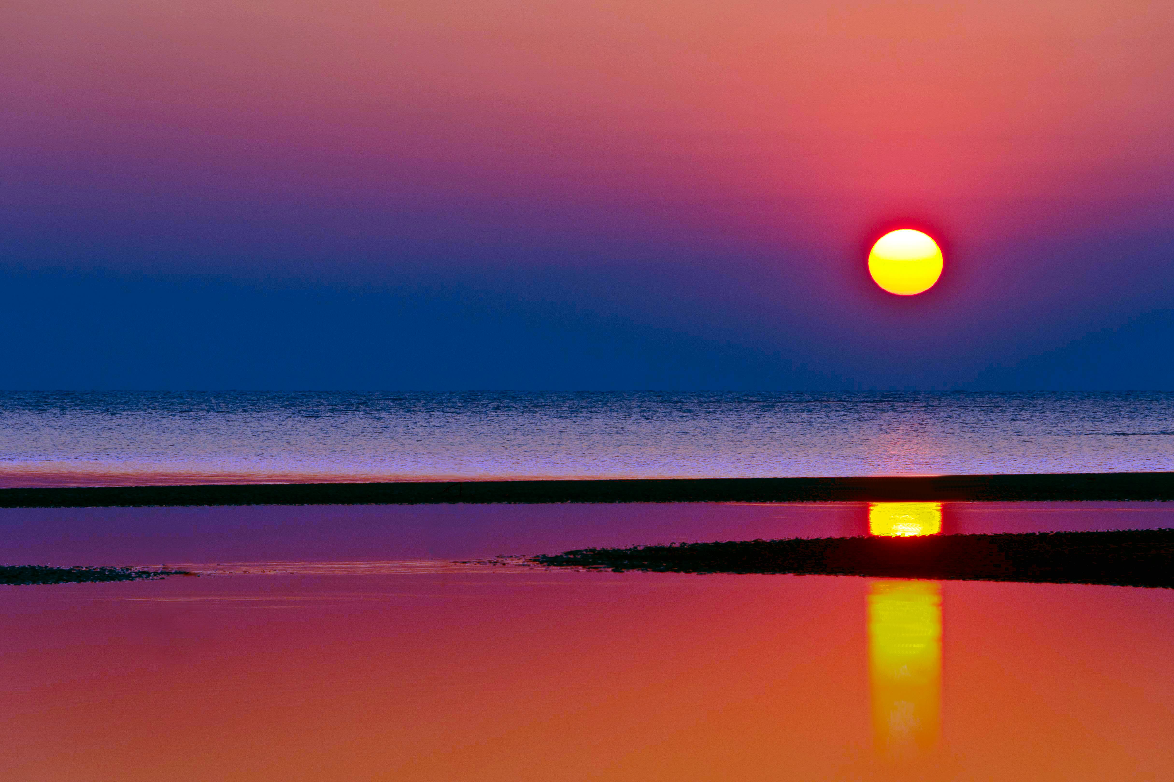 Seashore Colorful Sunset Wallpapers