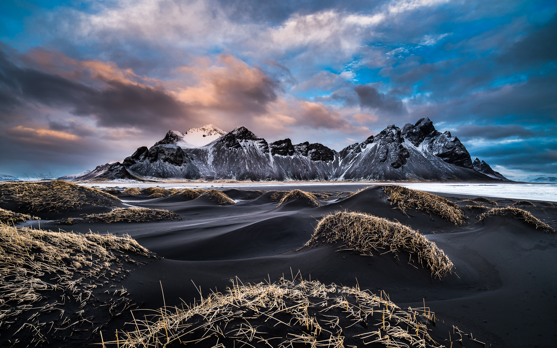 Seashore Iceland Mountains 5K Wallpapers