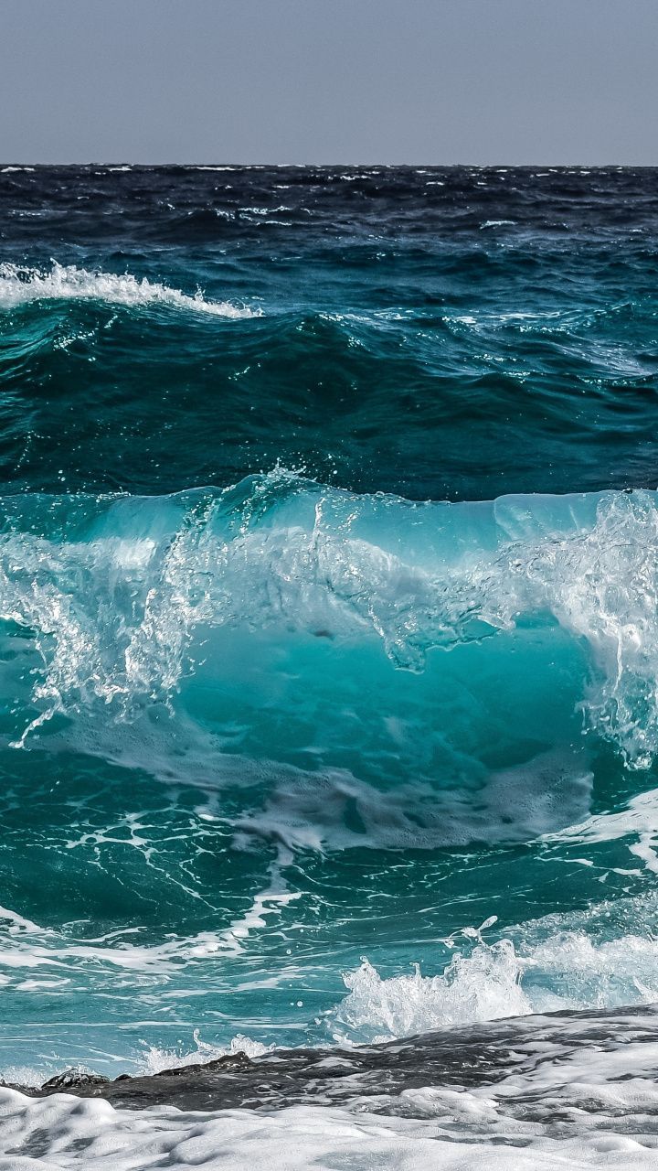 Simple Blue Dark Sea Waves Wallpapers