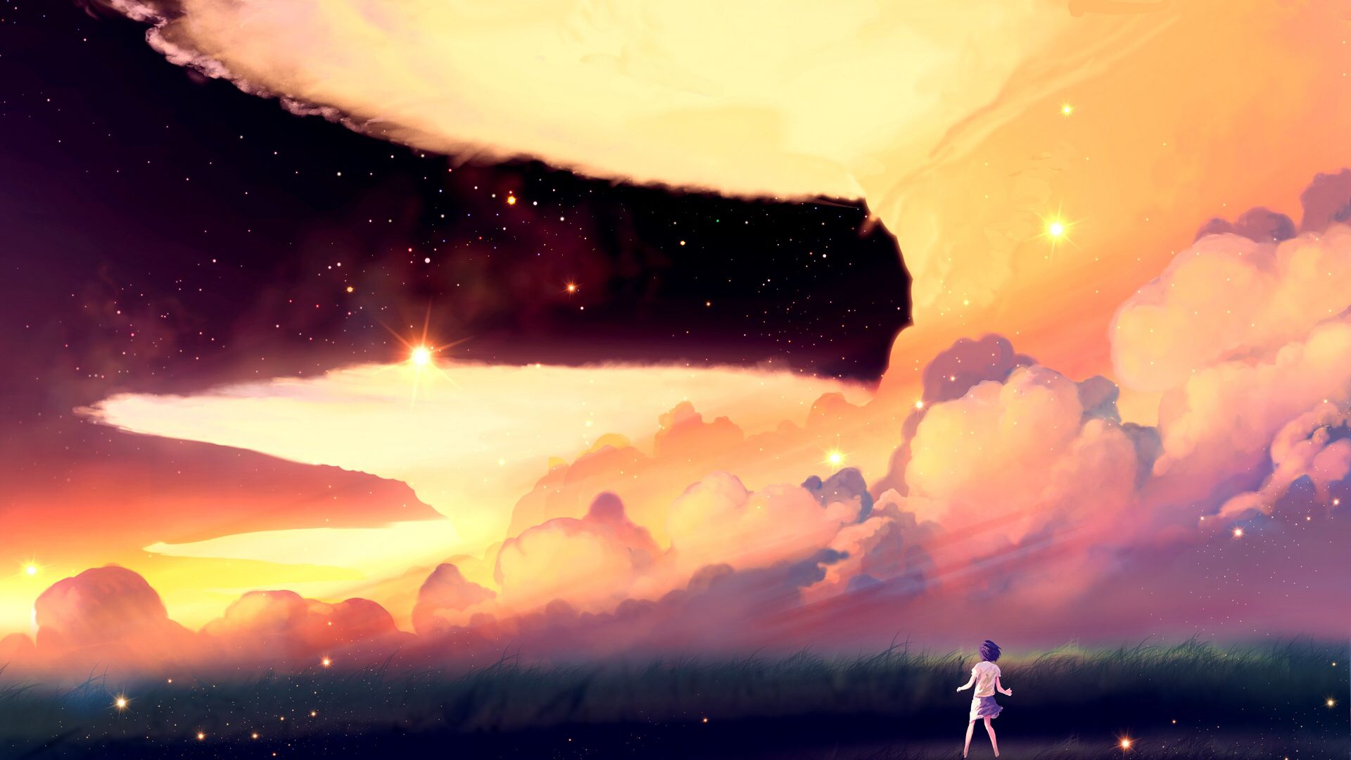 Sky Sunset Animeart Wallpapers