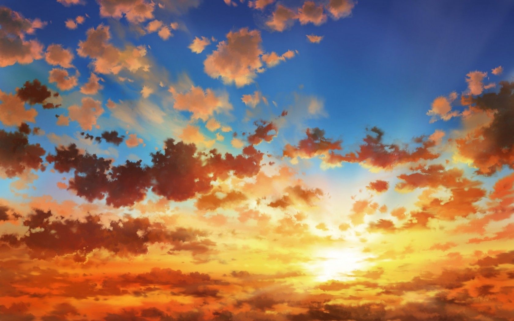 Sky Sunset Animeart Wallpapers