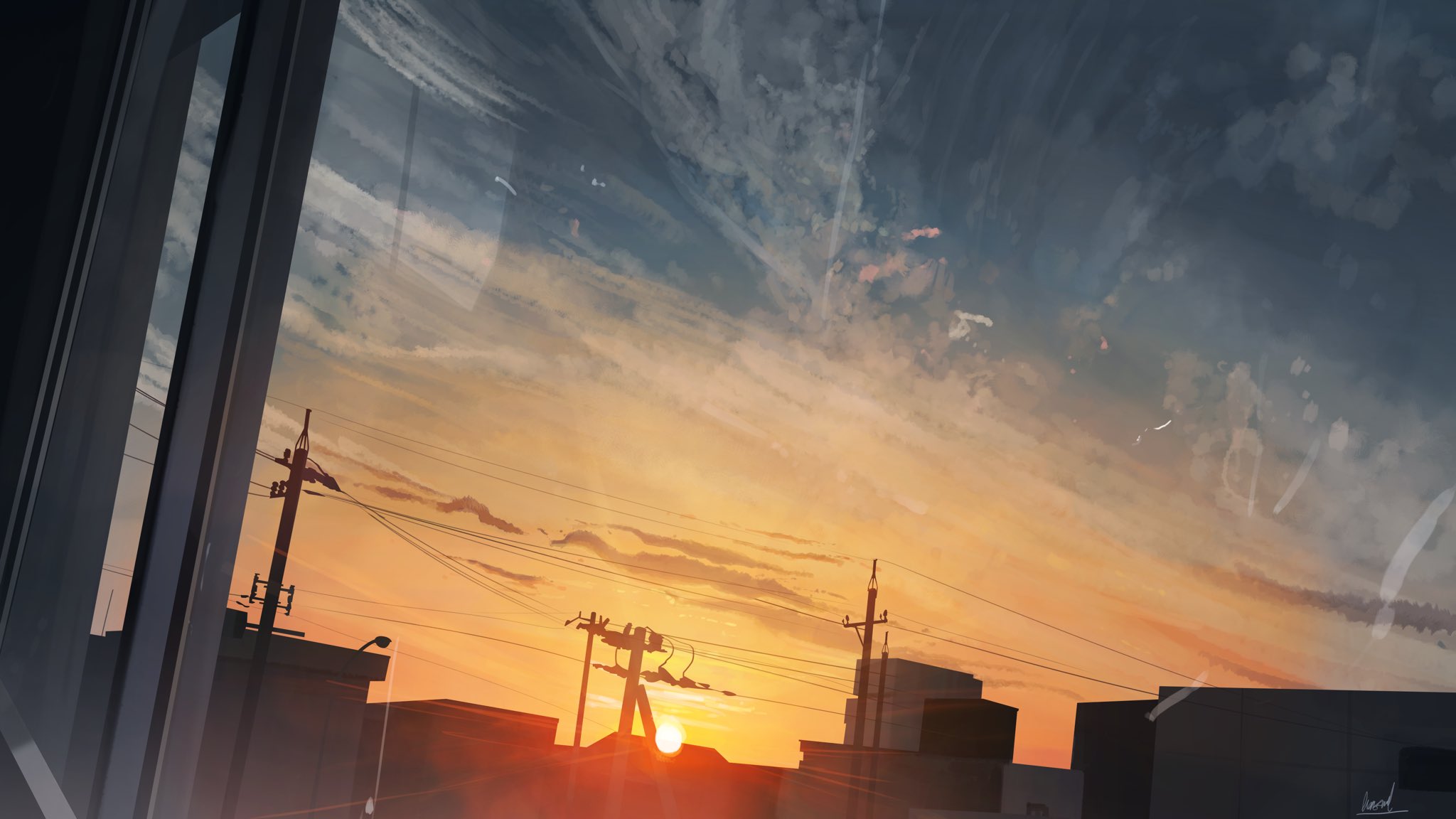 Sky Sunset Animeart Wallpapers