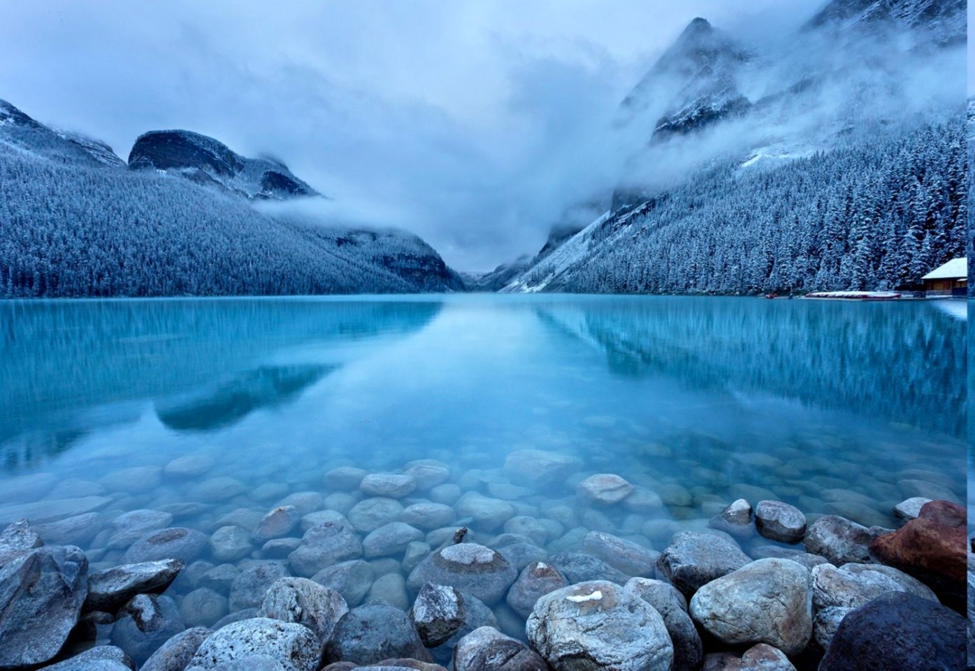 Snow Ice Mountains Reflection On Lake Wallpapers