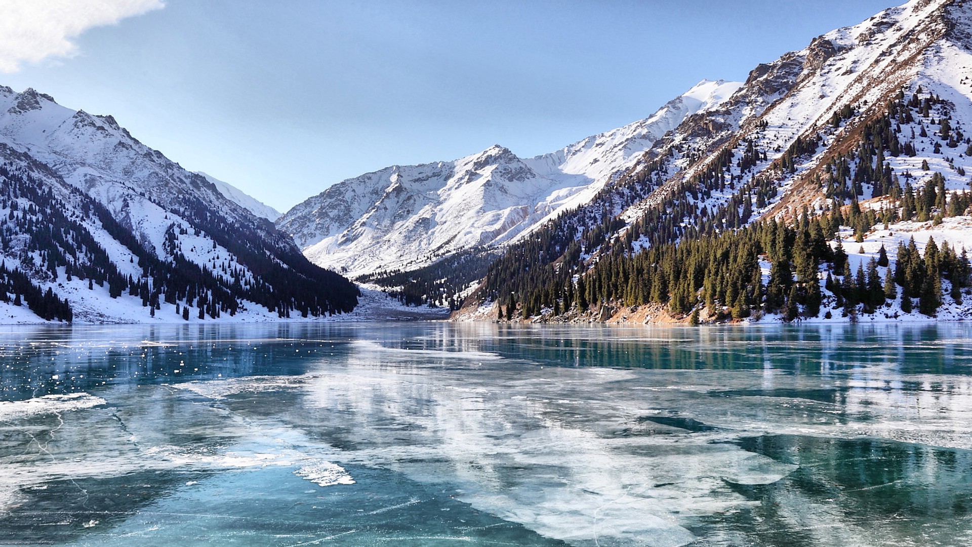 Snow Ice Mountains Reflection On Lake Wallpapers