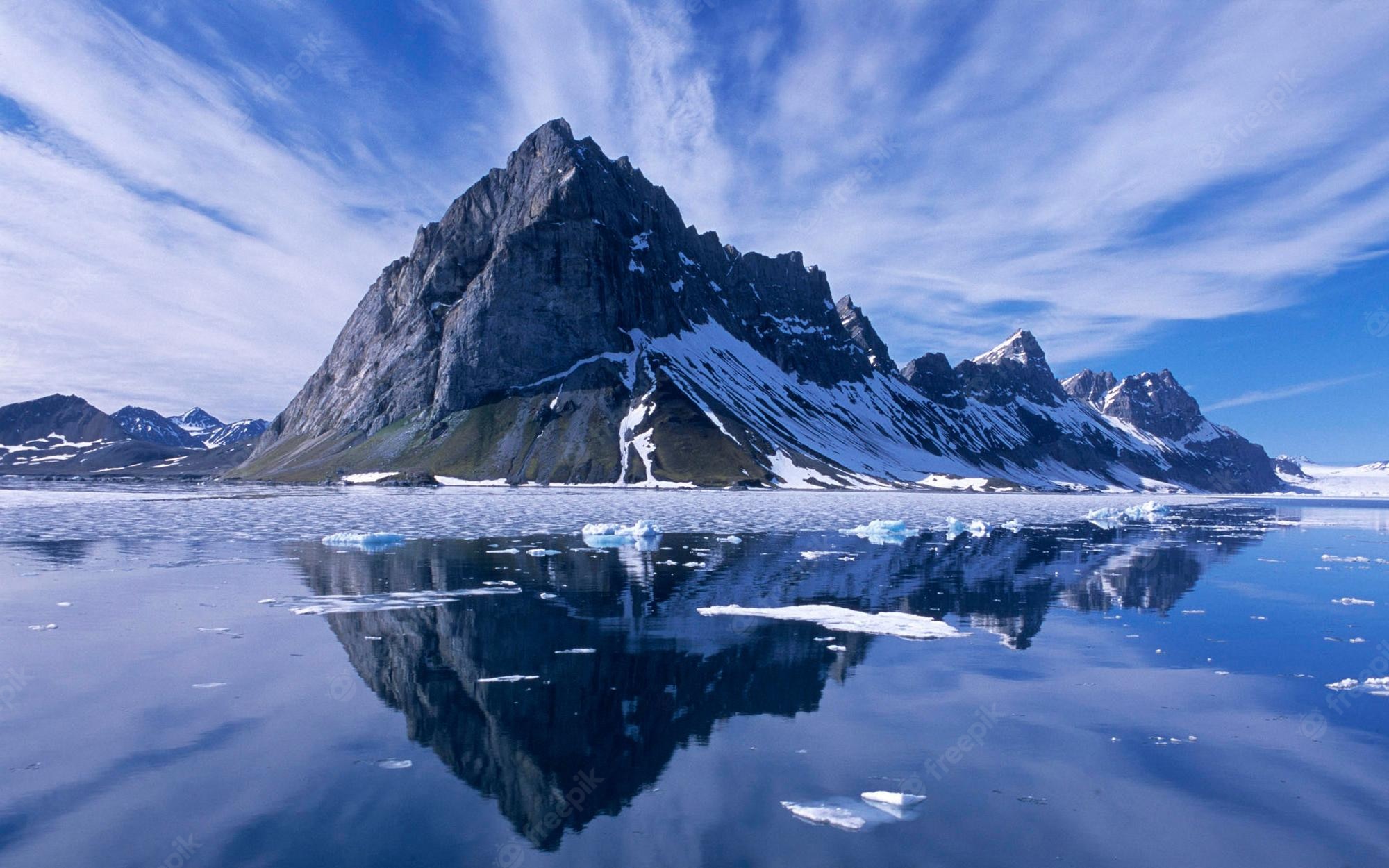 Snow Ice Mountains Reflection On Lake Wallpapers