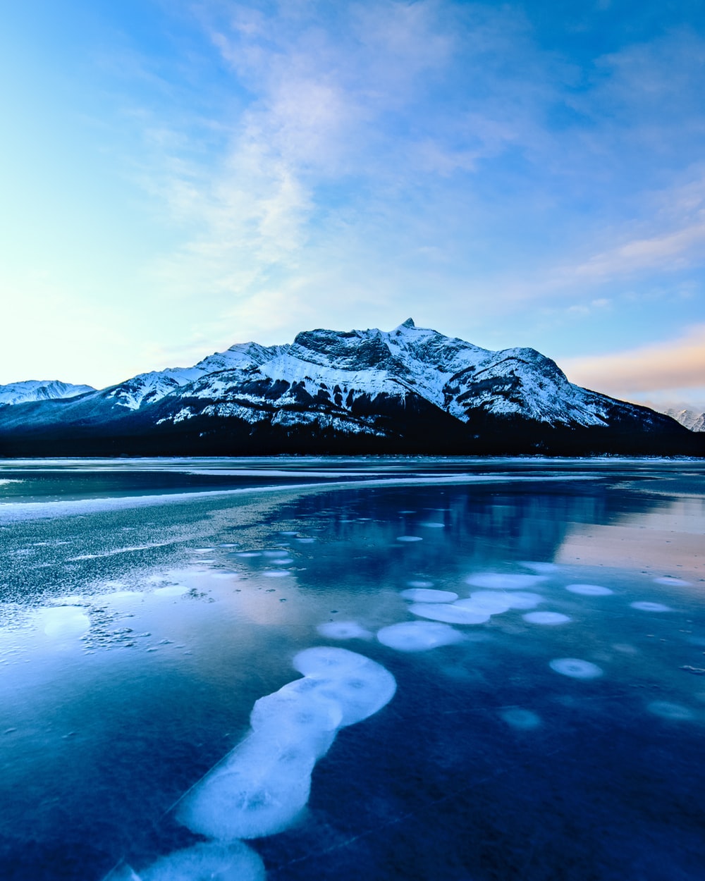 Snow Ice Mountains Reflection On Lake Wallpapers