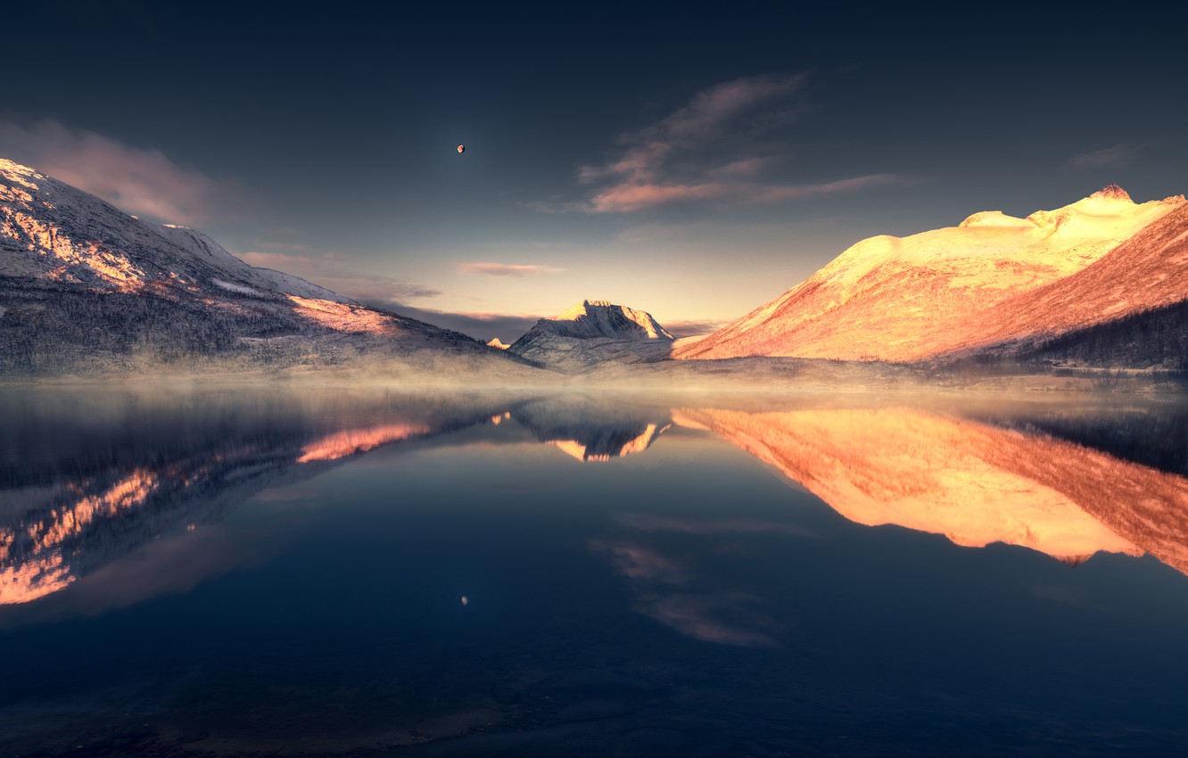 Snow Mountains Reflection On Lake Landscape Wallpapers