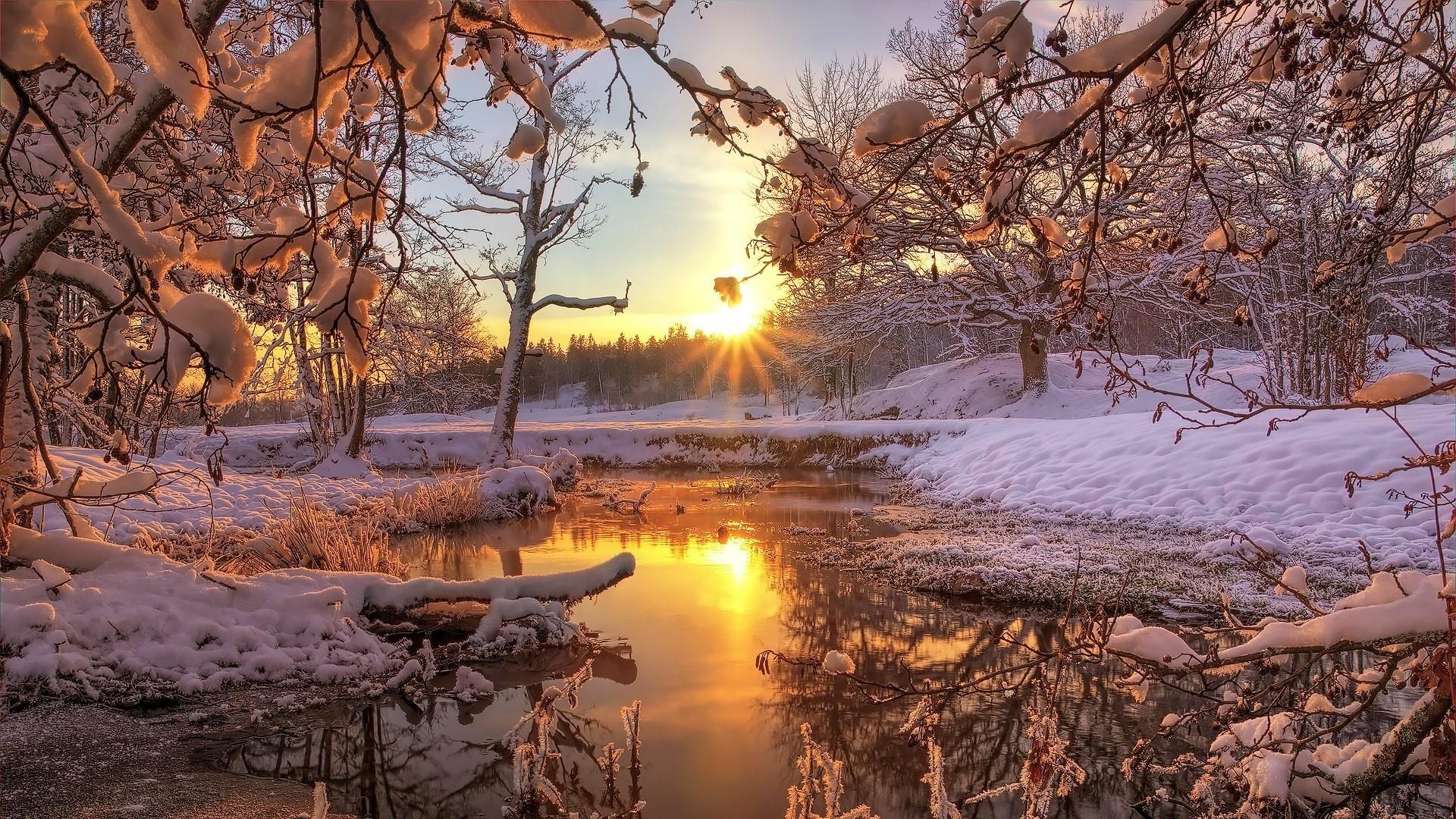 Snowy Winter Sunrise Wallpapers