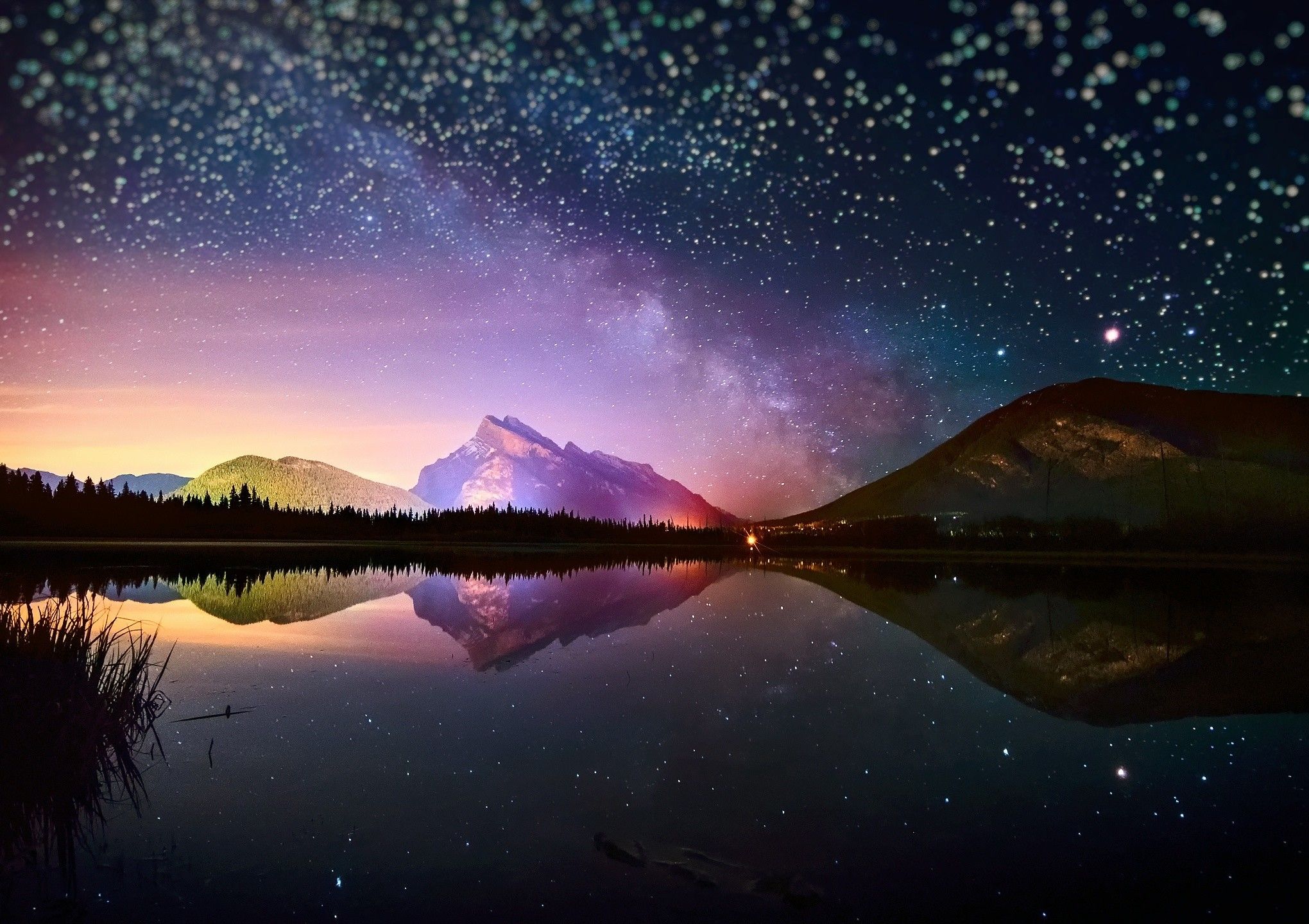 Starry Night Landscape Wallpapers