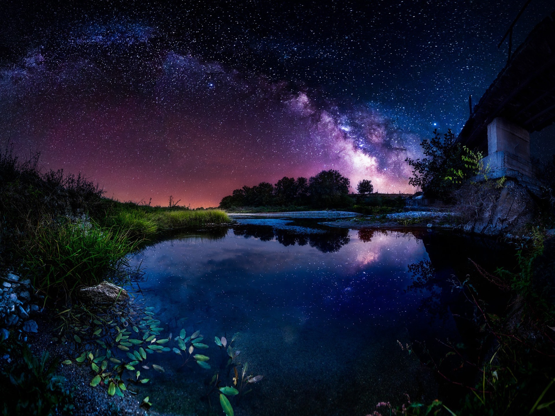 Starry Night Landscape Wallpapers