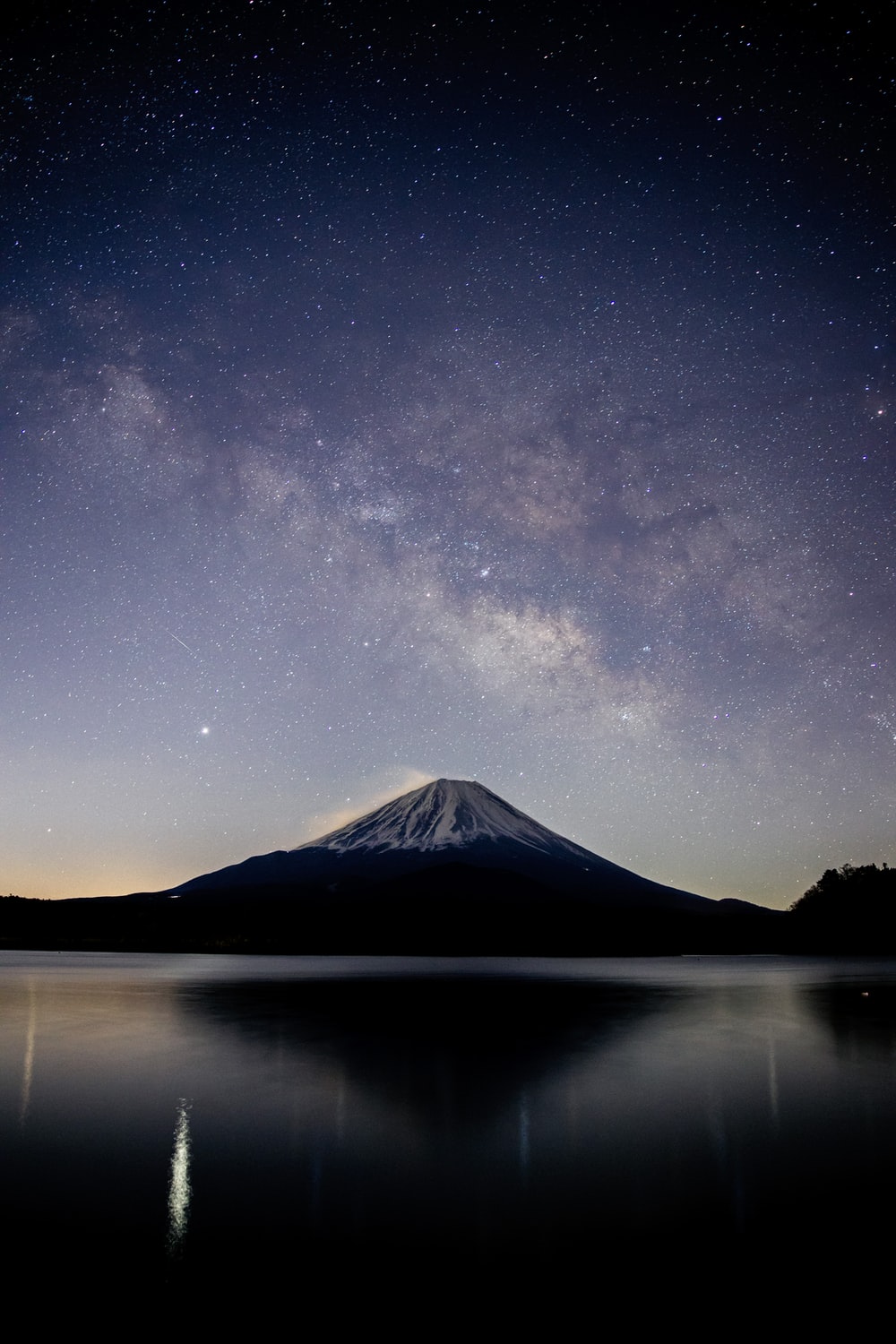 Starry Night Sky Near Lake Wallpapers