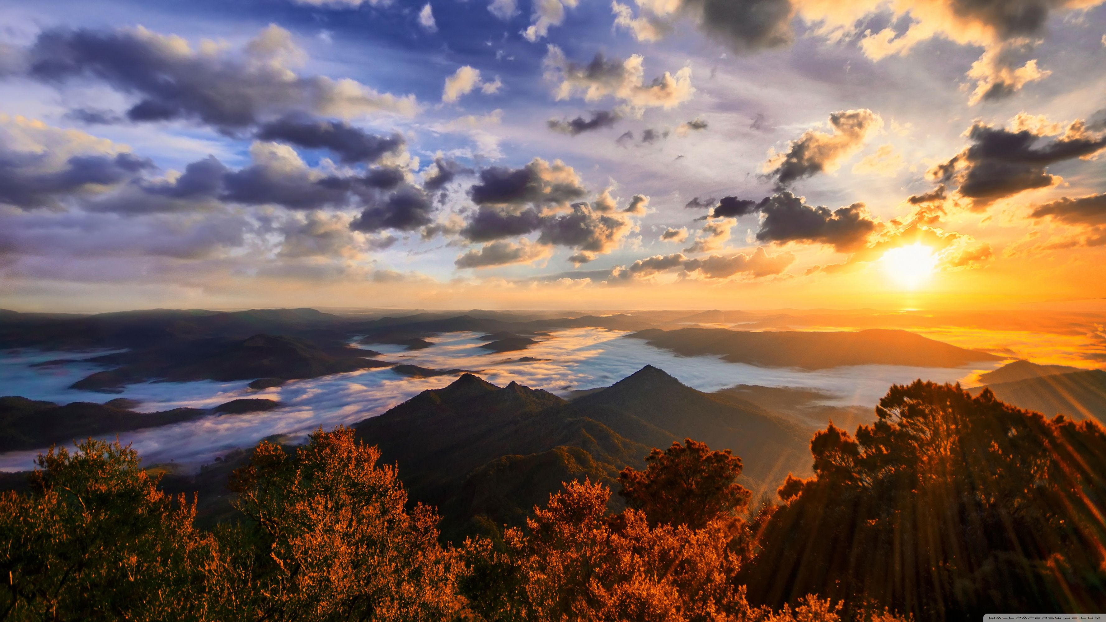 Start Of Sunrises Over Mountains Wallpapers