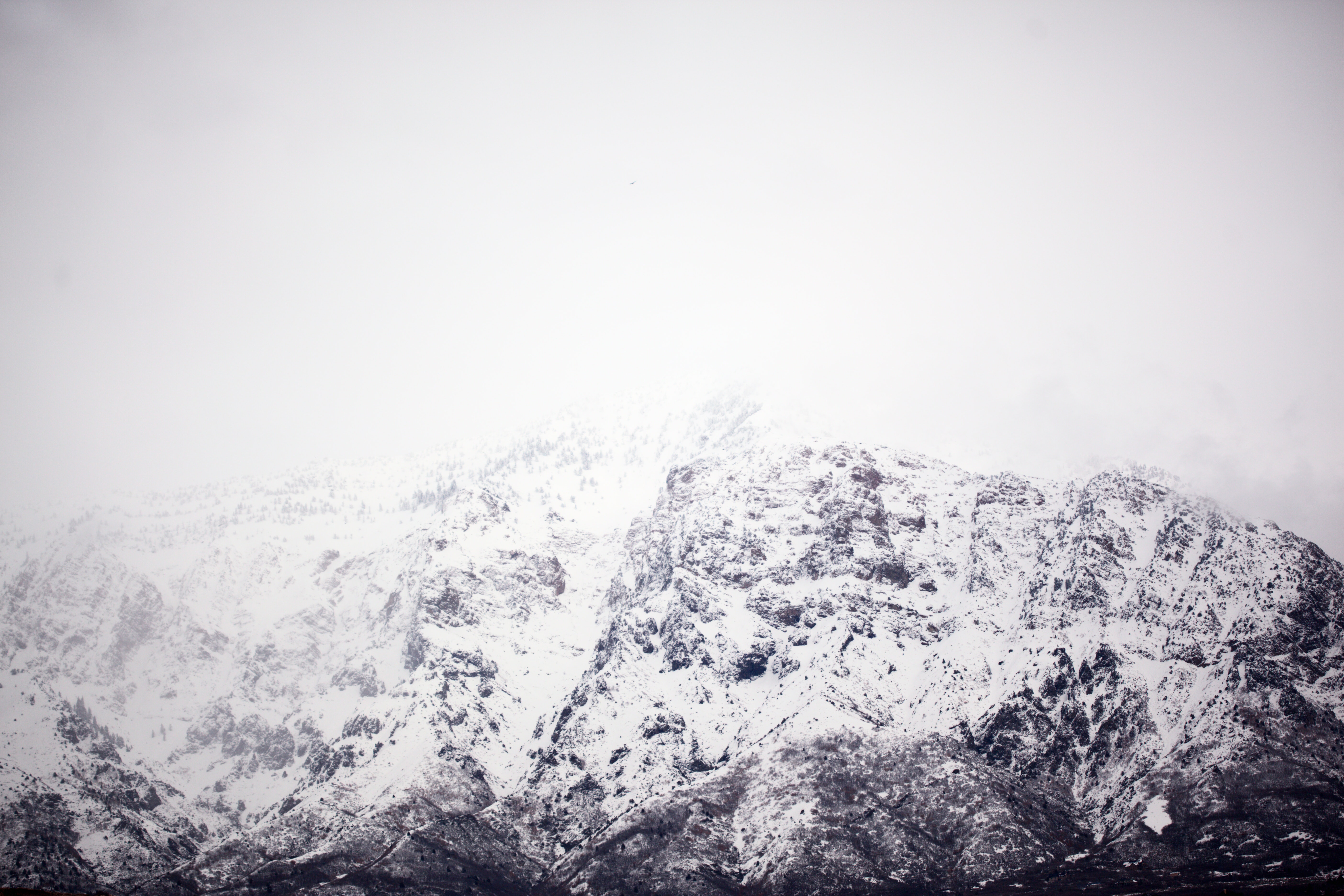 Stone Mountains Snow In Monochrome Wallpapers