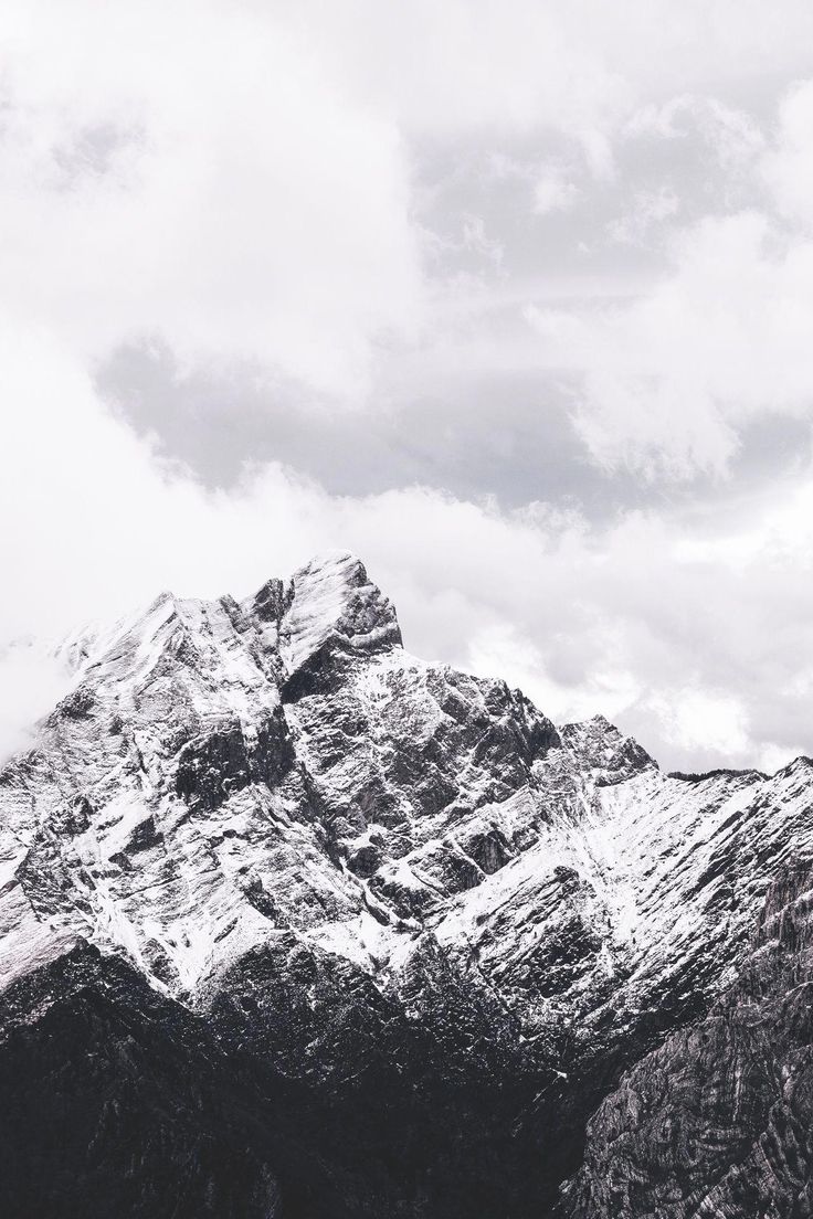 Stone Mountains Snow In Monochrome Wallpapers