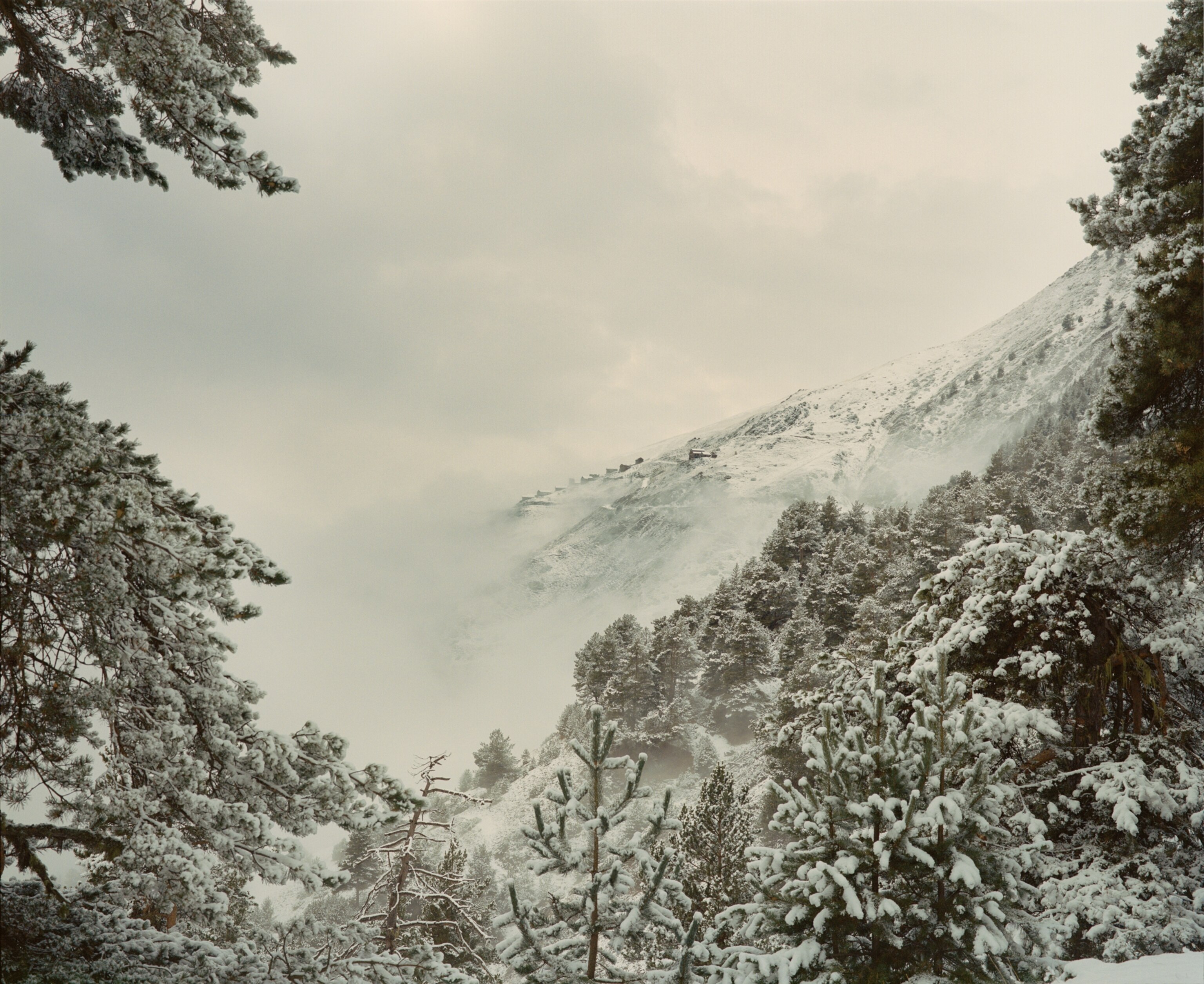 Stone Mountains Snow In Monochrome Wallpapers