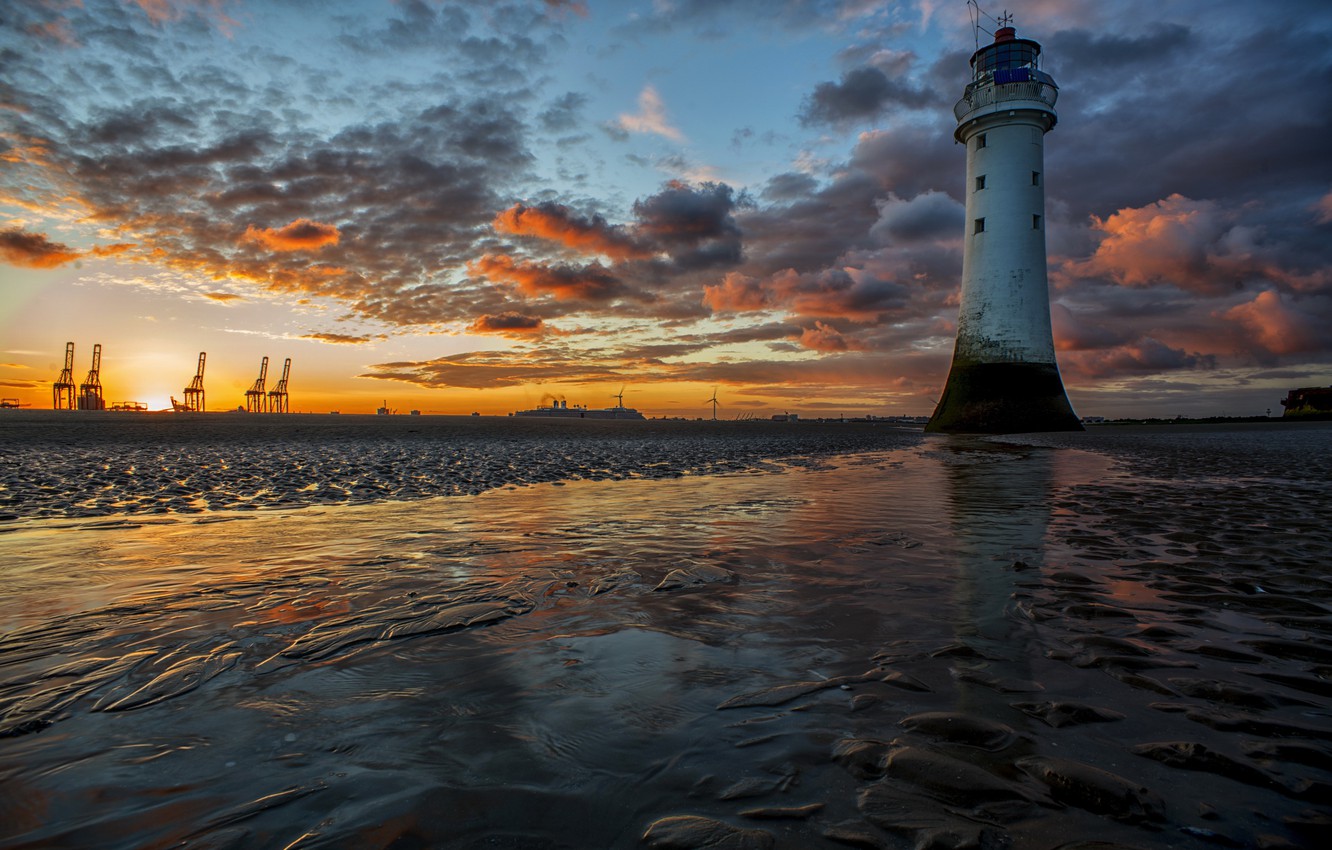 Sunrise At Lighthouse Wallpapers