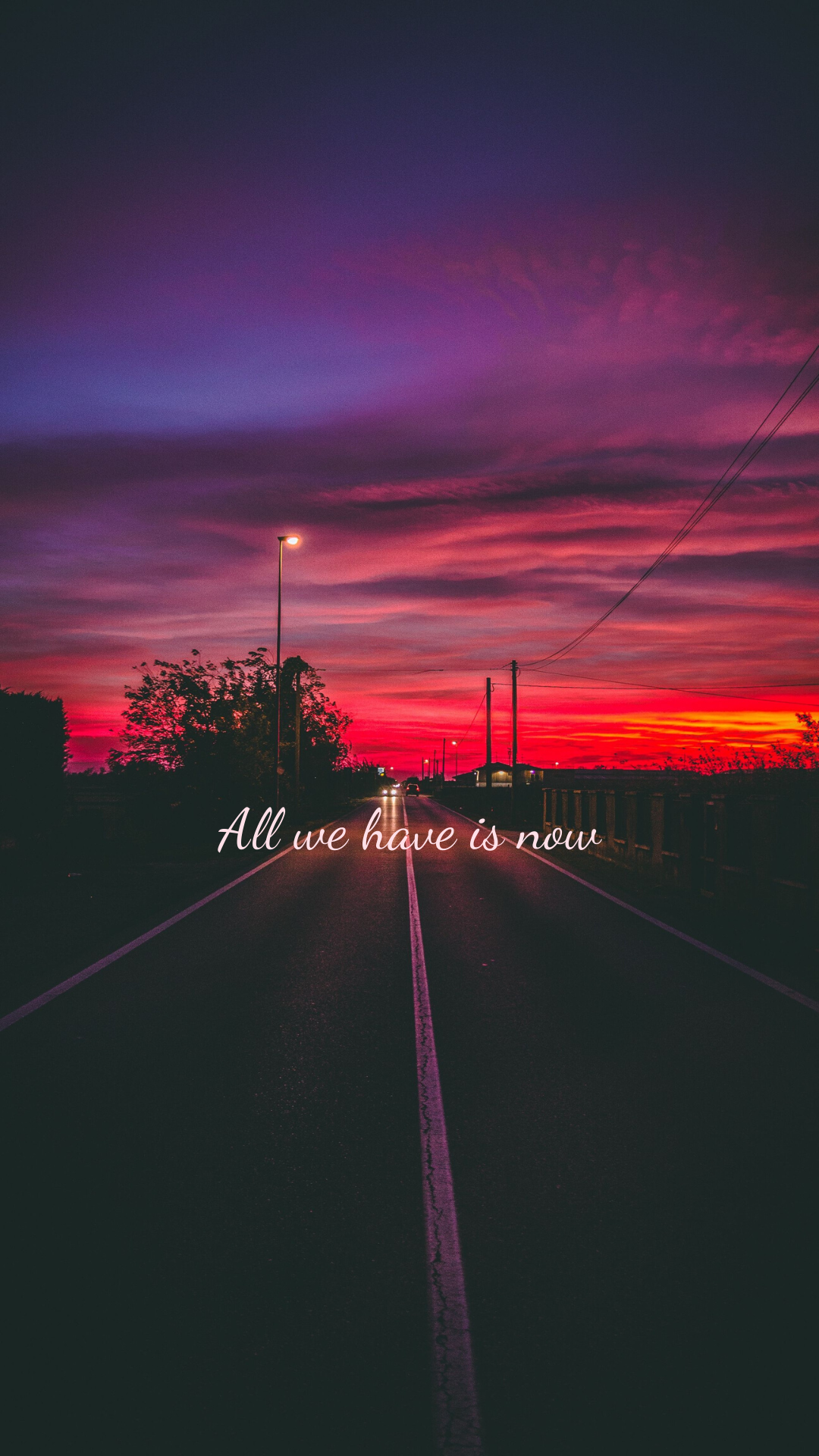 Sunset In Road Wallpapers