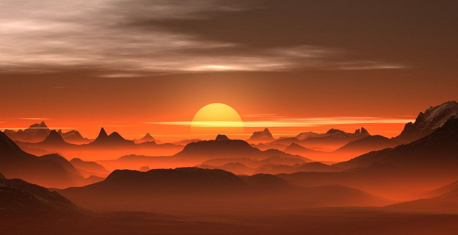 Sunset In Volcano Desert Wallpapers