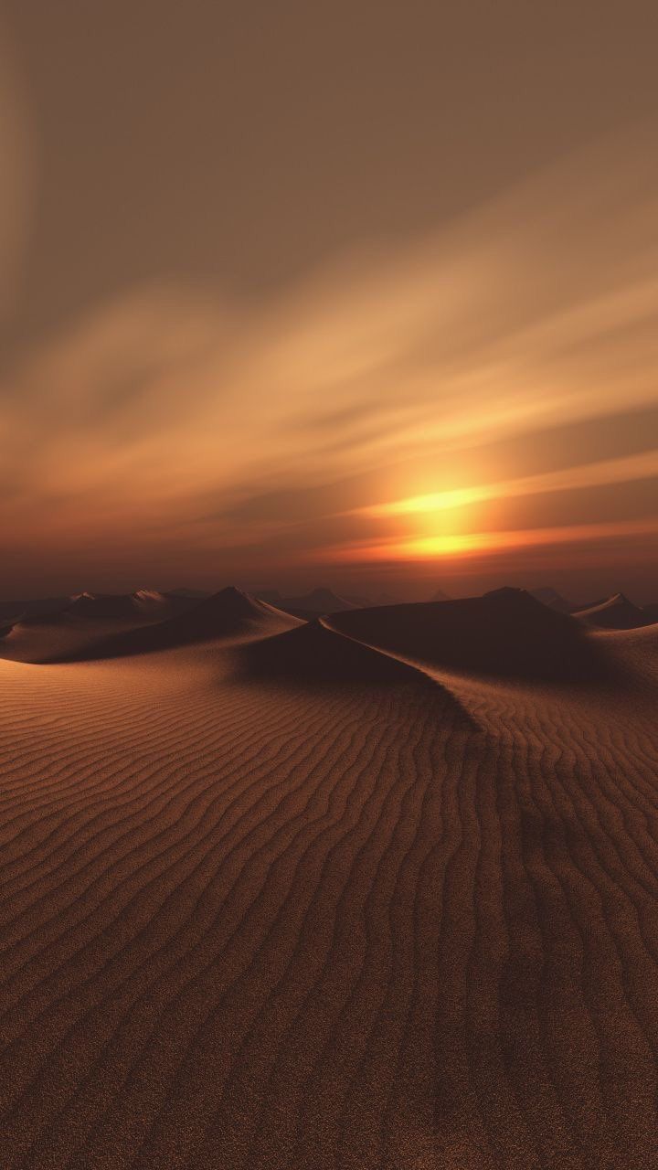 Sunset In Volcano Desert Wallpapers