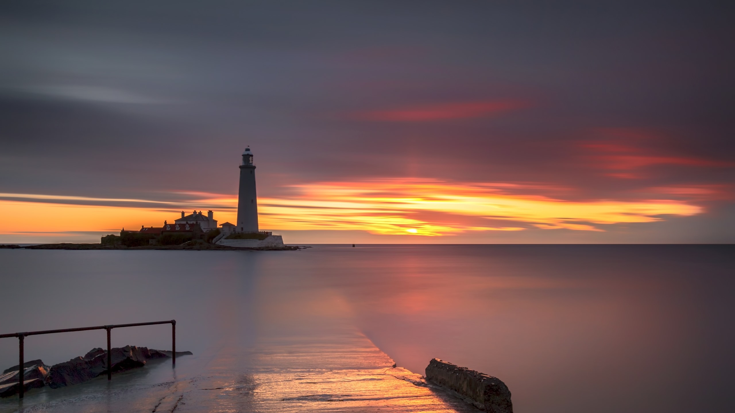 Sunset Near Lighthouse Wallpapers