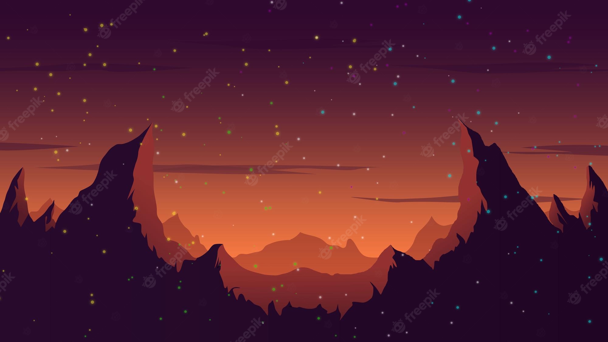 Sunset Over Mountains City Wallpapers