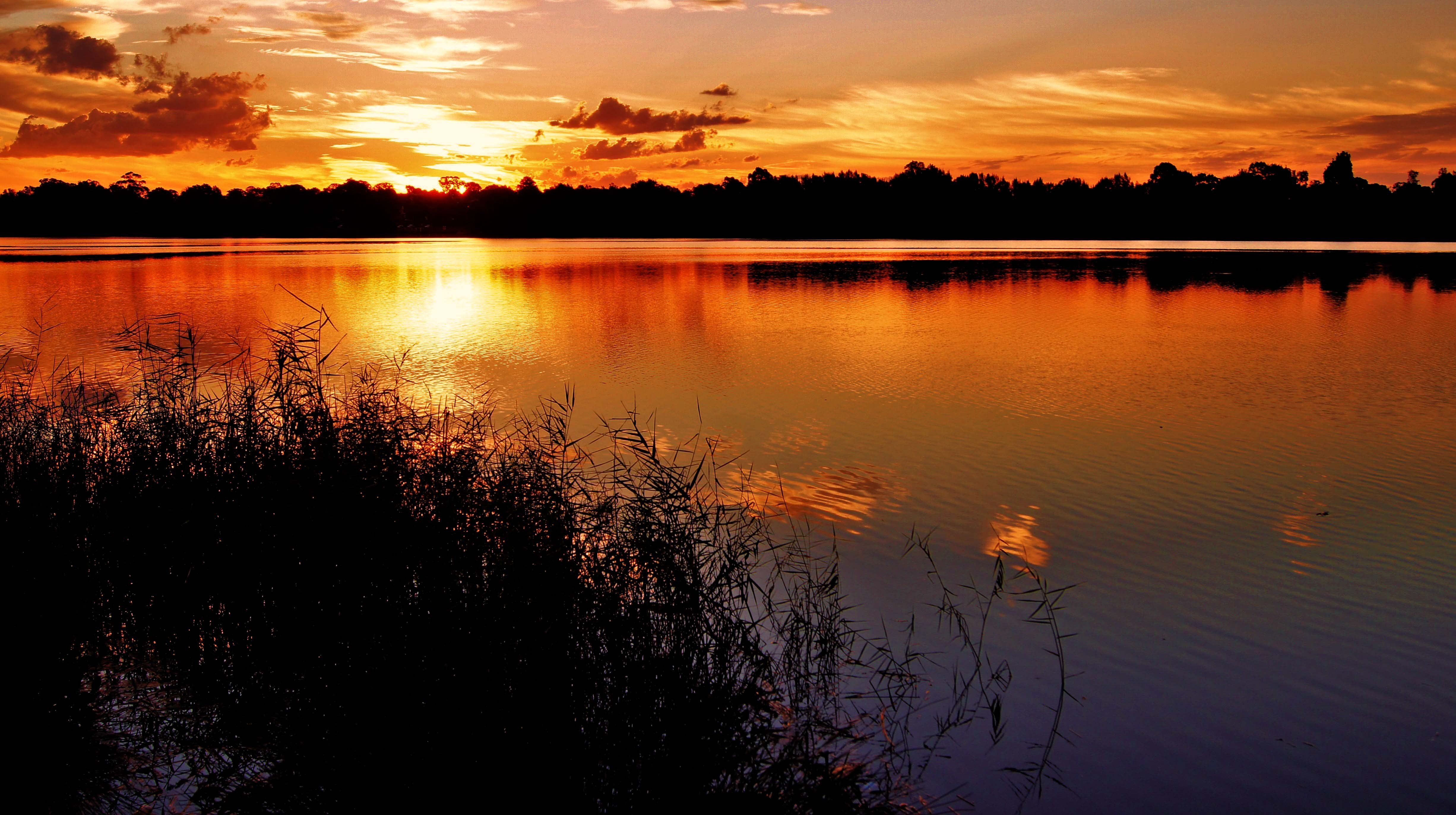 Sunset Reflection In Lake Wallpapers