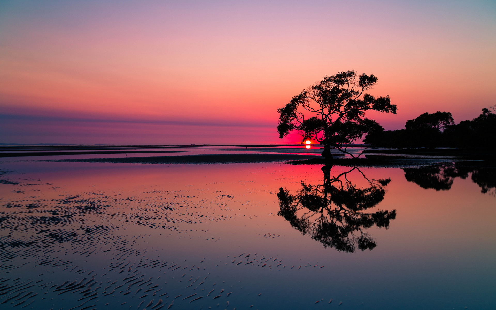 Sunset Reflection In Lake Wallpapers