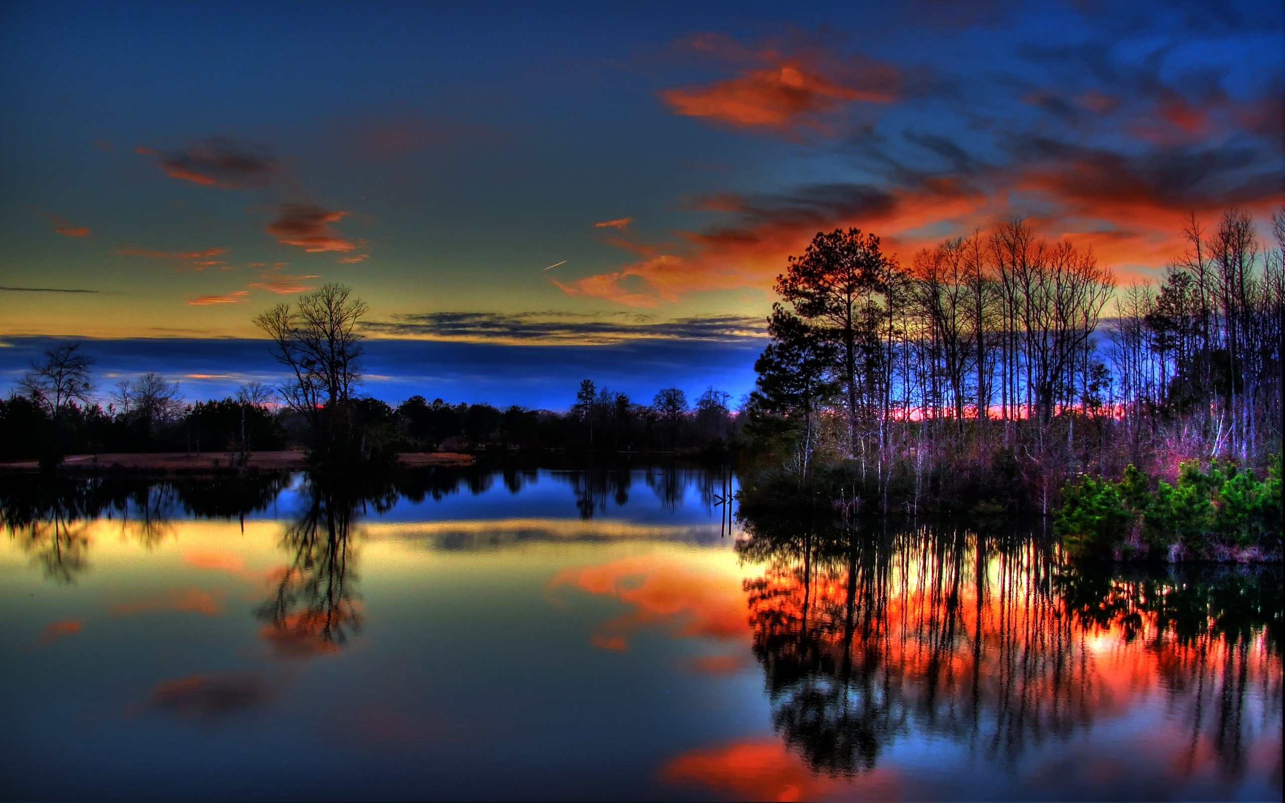 Sunset Reflection In Lake Wallpapers