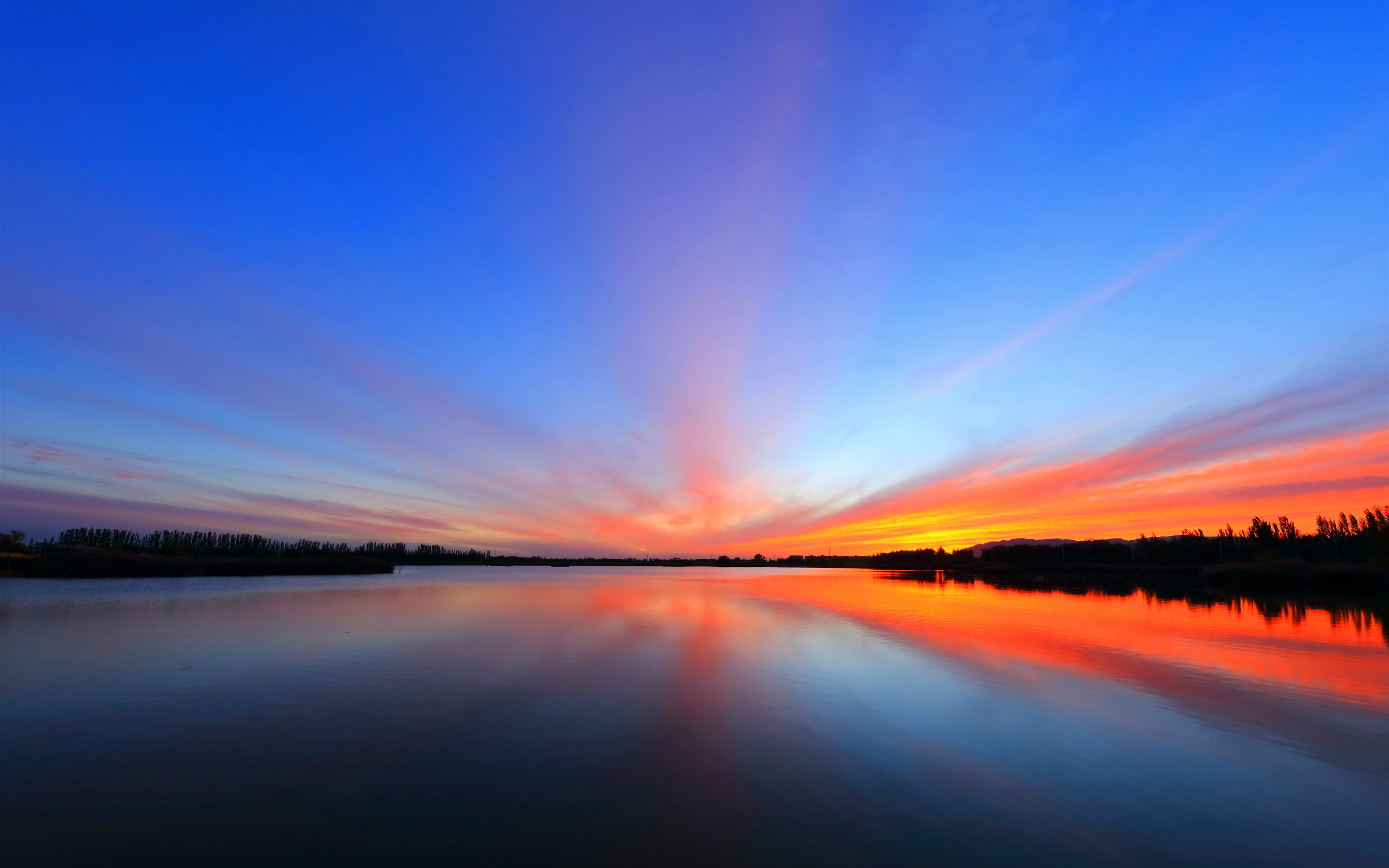 Sunset Reflection In Lake Wallpapers