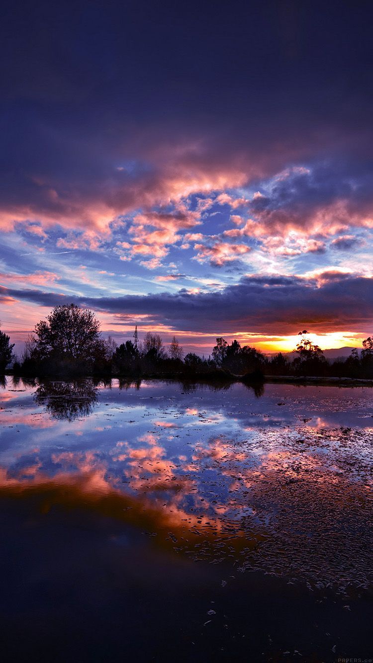 Sunset Reflection In Lake Wallpapers