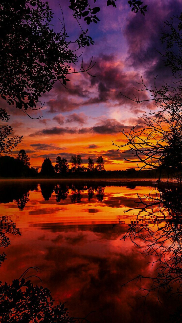 Sunset Reflection In Lake Wallpapers