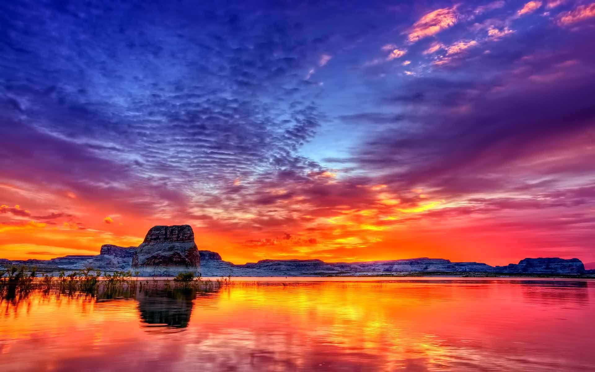Sunset Reflection In Lake Wallpapers