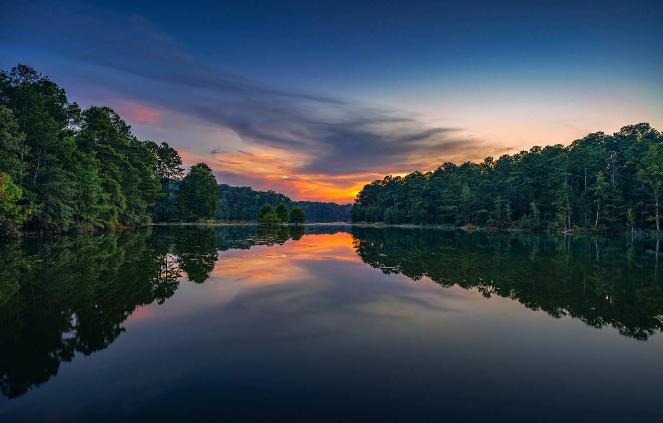 Sunset Reflection In Lake Wallpapers