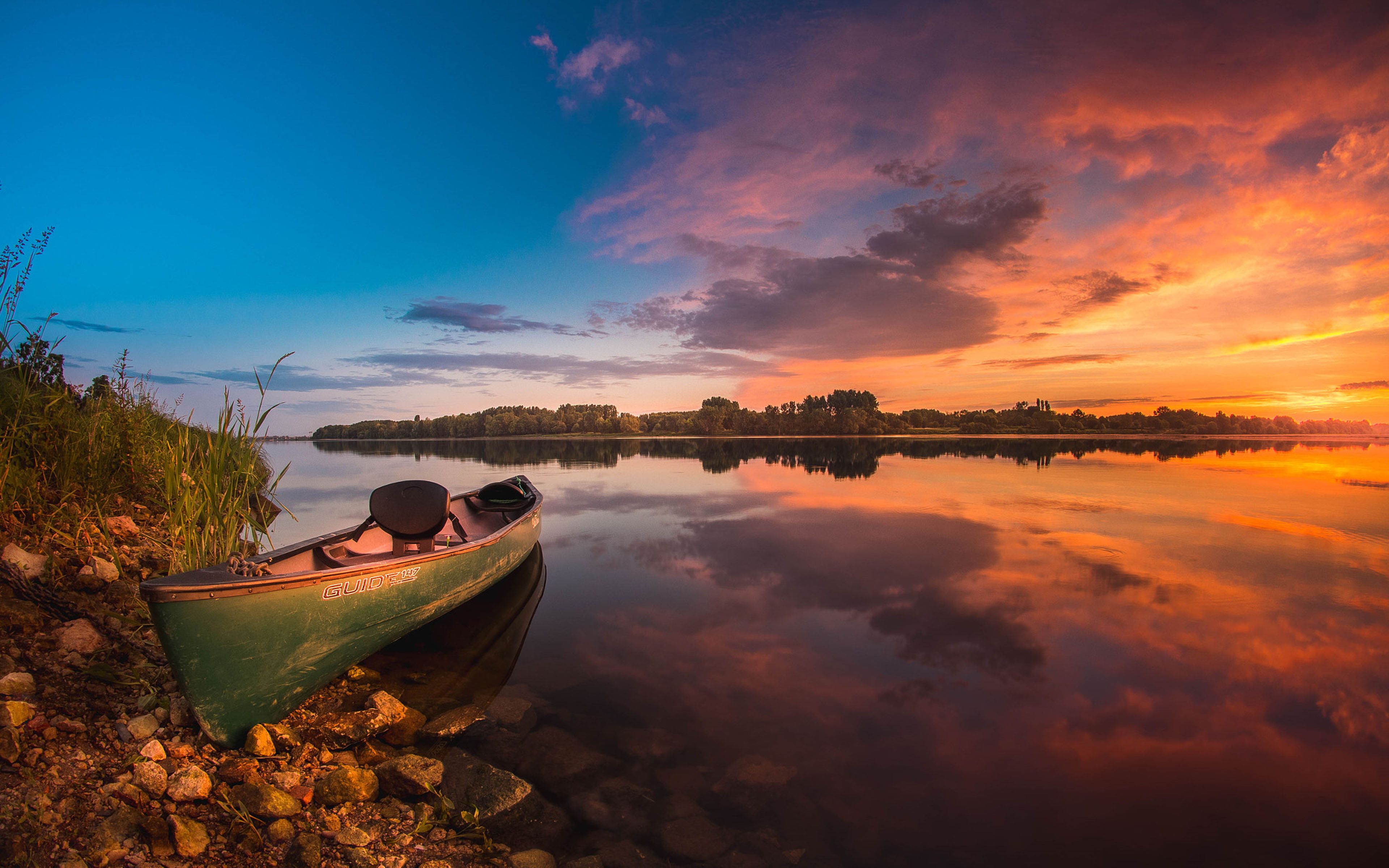 Sunset Reflection In Lake Wallpapers