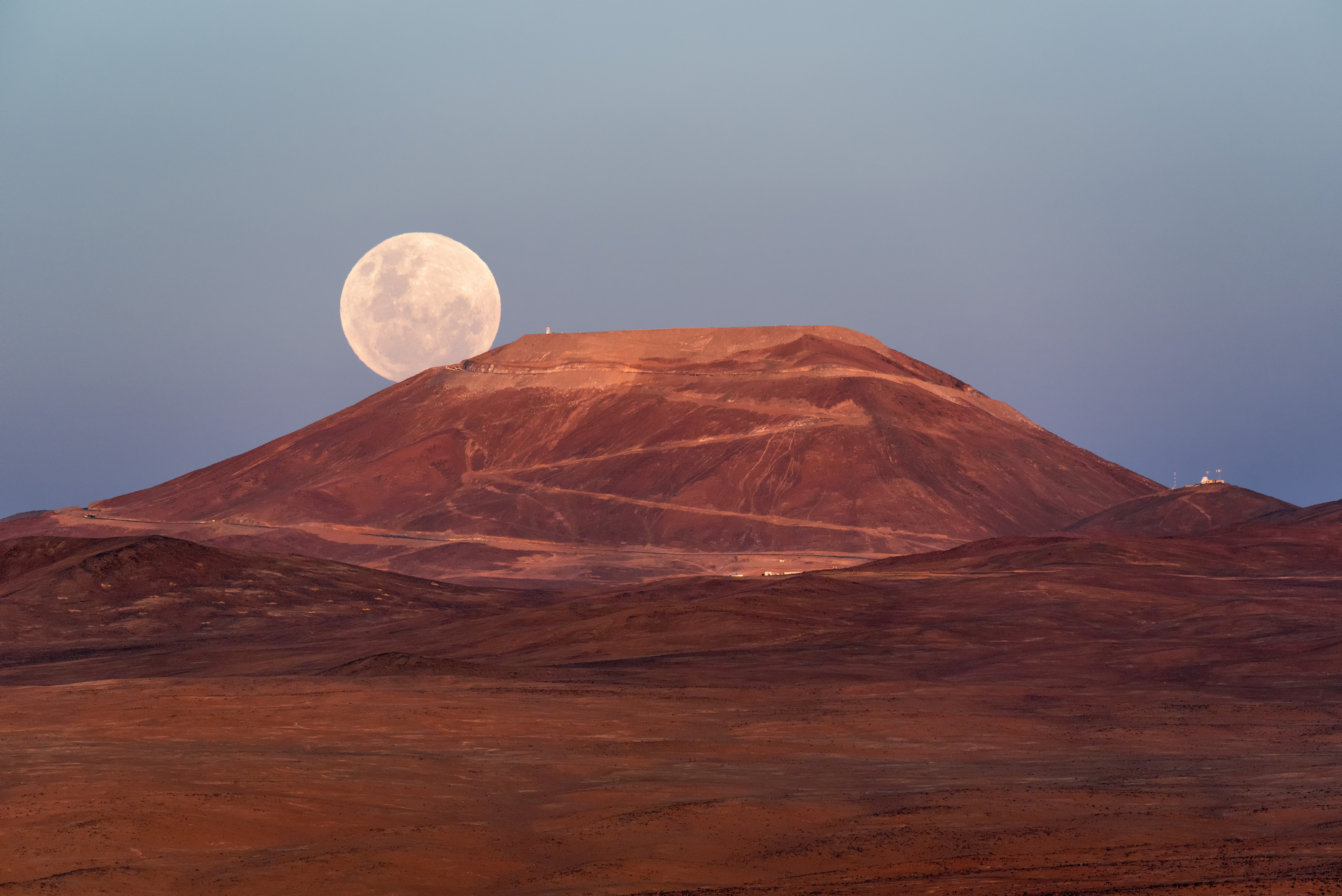 Supermoon Behind The Cerro Armazones Mountain Wallpapers