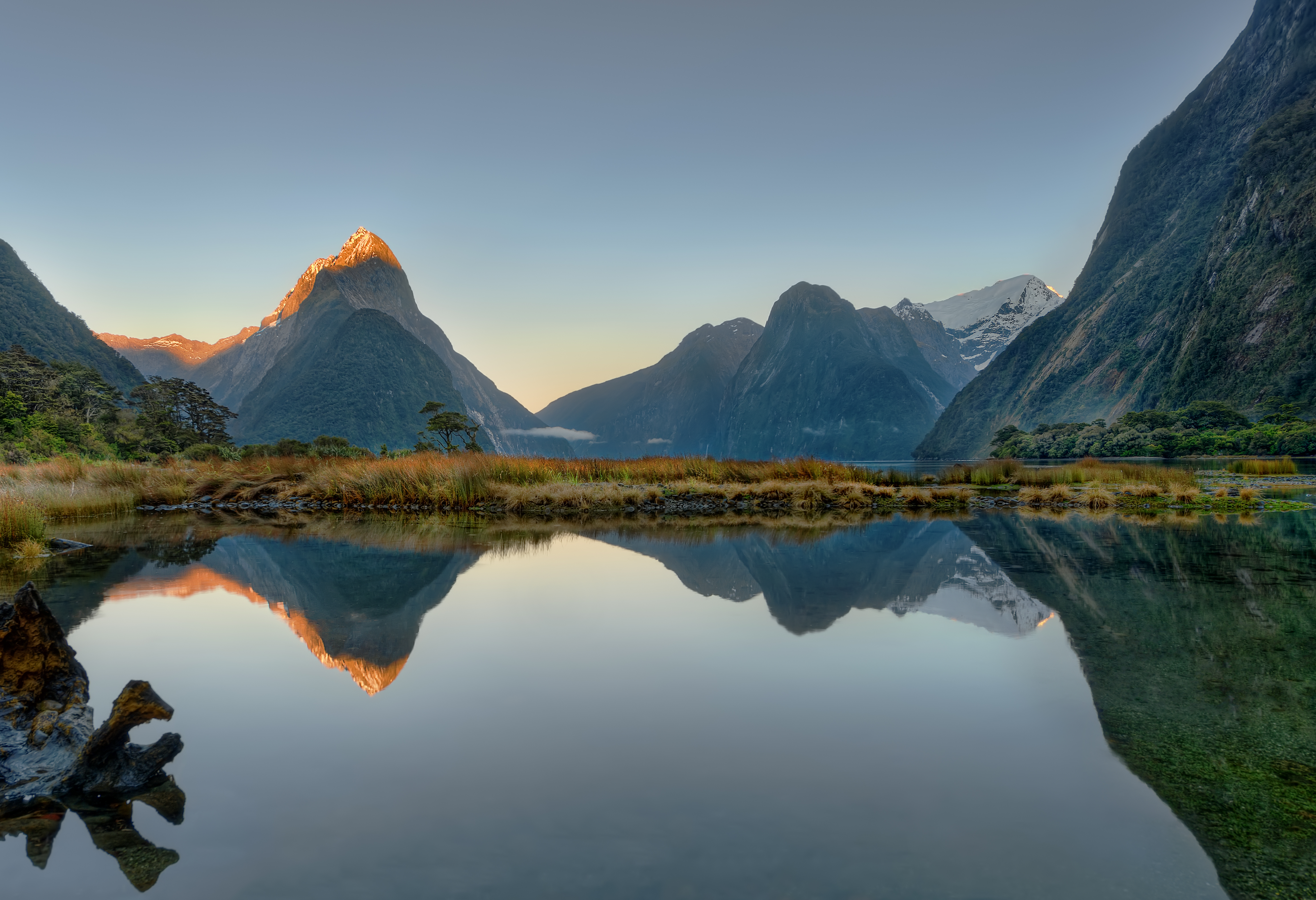 The Milky Pink Sea At Milford Sound 4K New Zealand Wallpapers