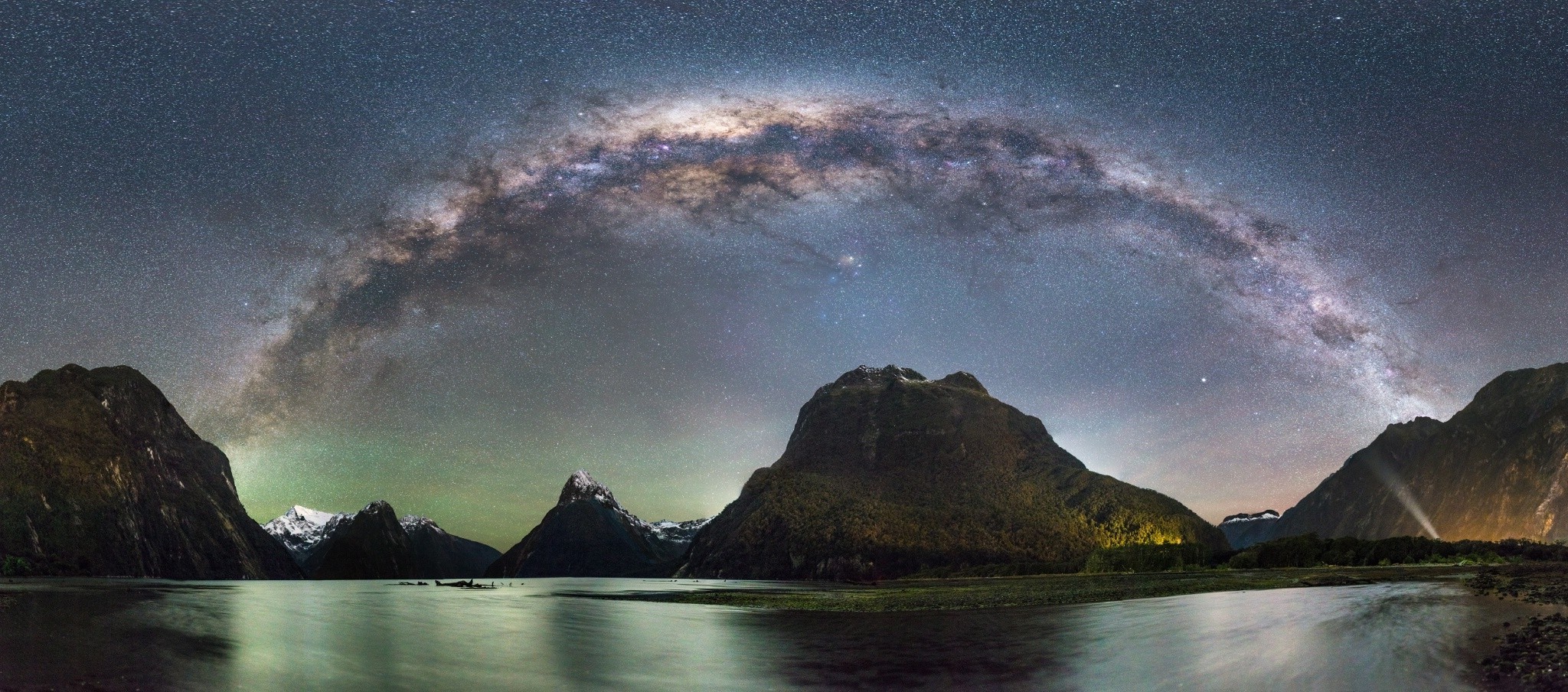 The Milky Pink Sea At Milford Sound 4K New Zealand Wallpapers