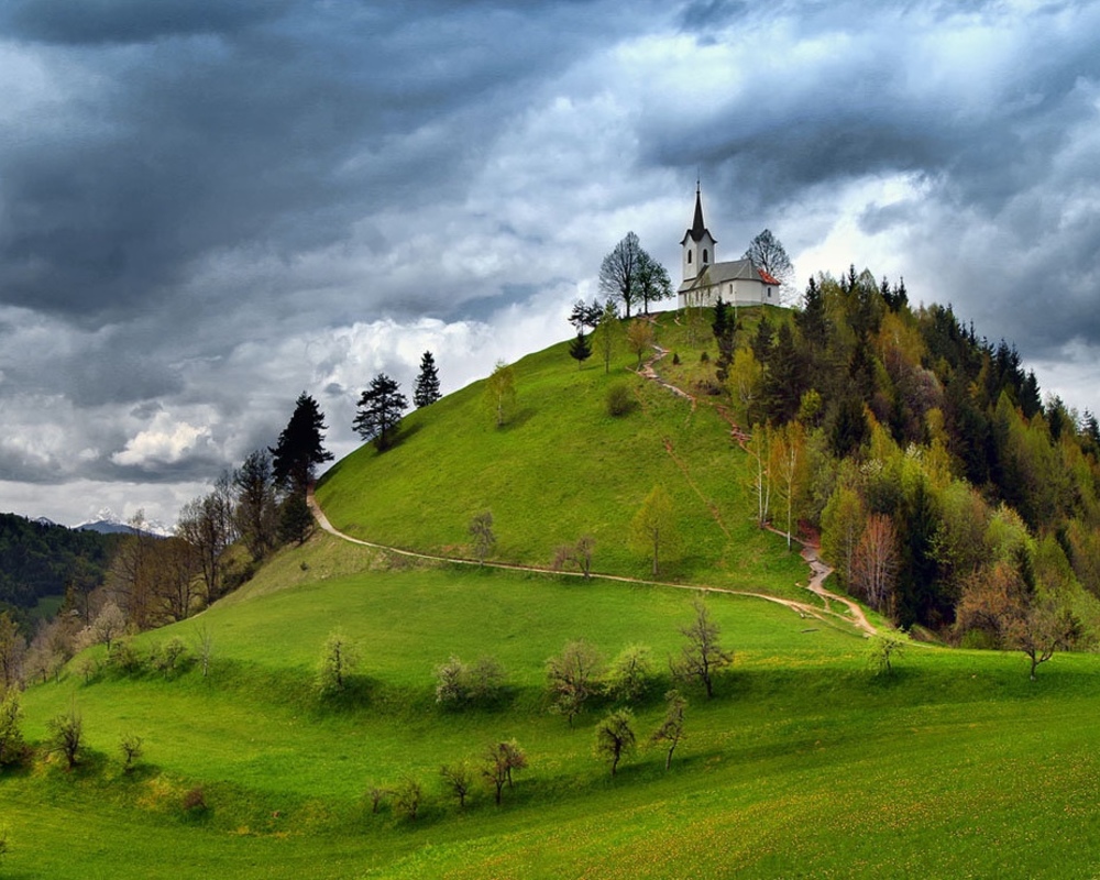 The Sv. Jakob Hill In The Polhov Gradec Hill Range Wallpapers