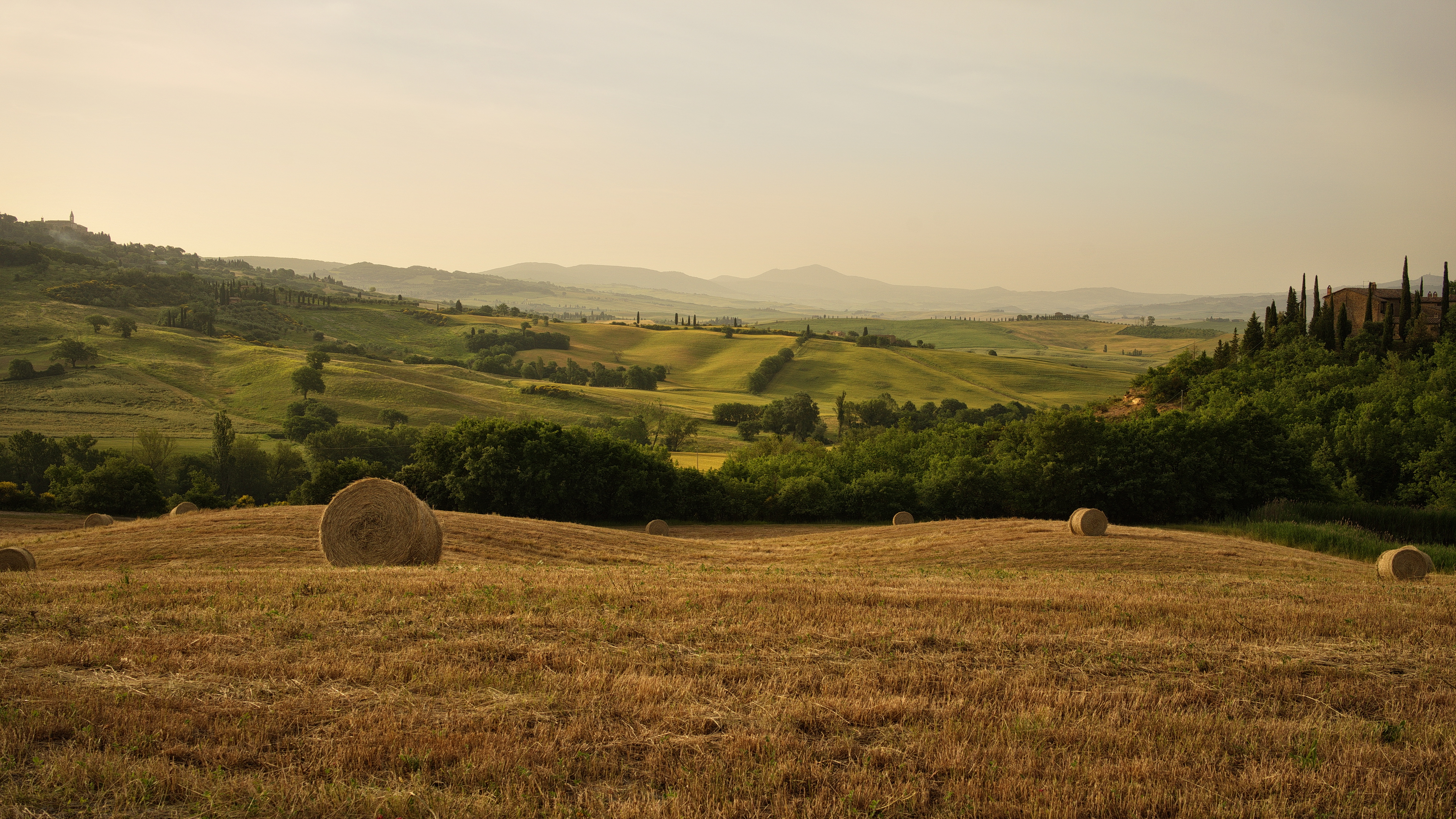 The Tree And Haystack Field Wallpapers