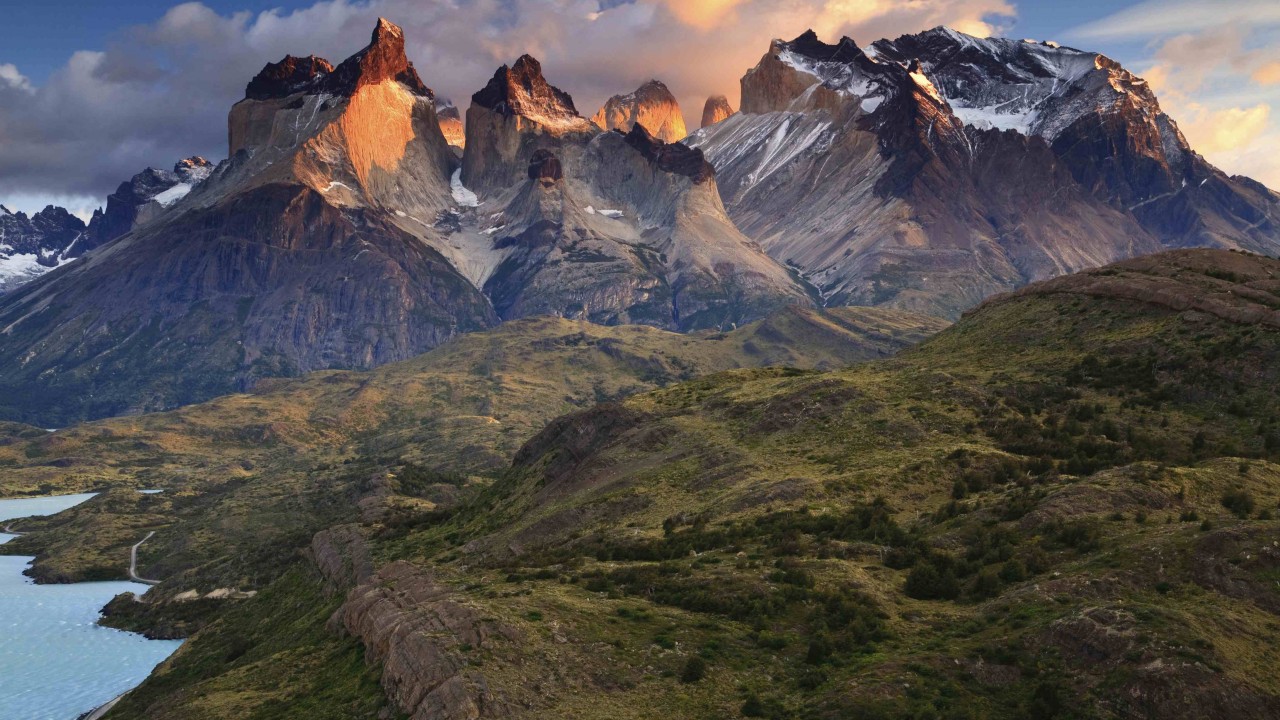 Torres Del Paine Mountains Lake In Chile Wallpapers