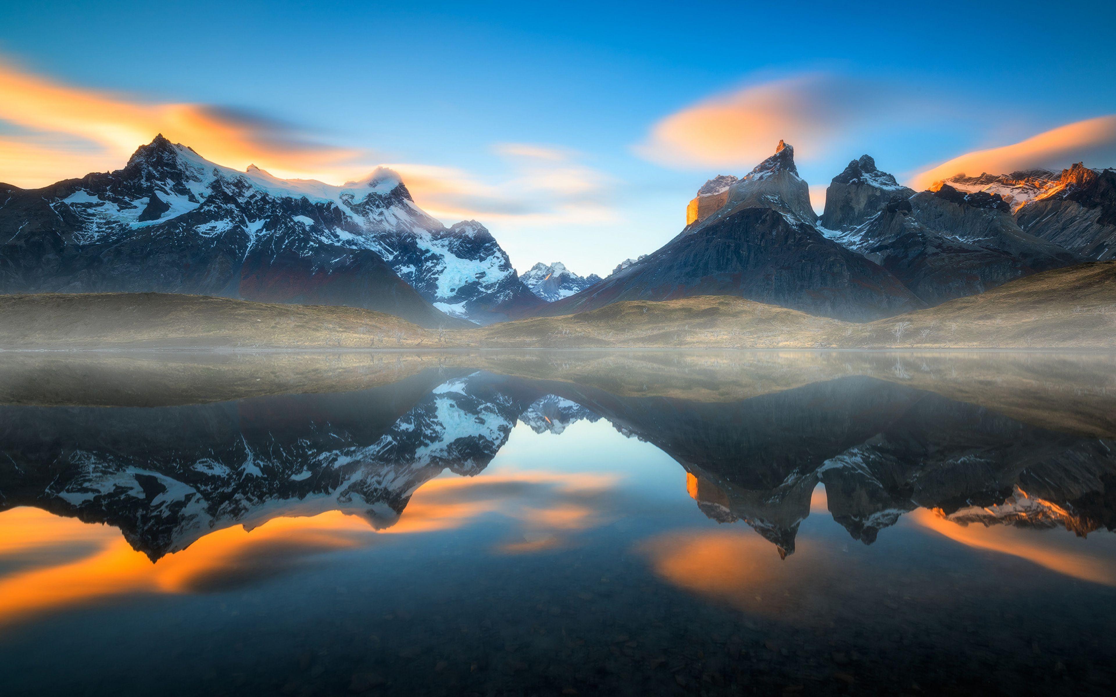 Torres Del Paine Mountains Lake In Chile Wallpapers