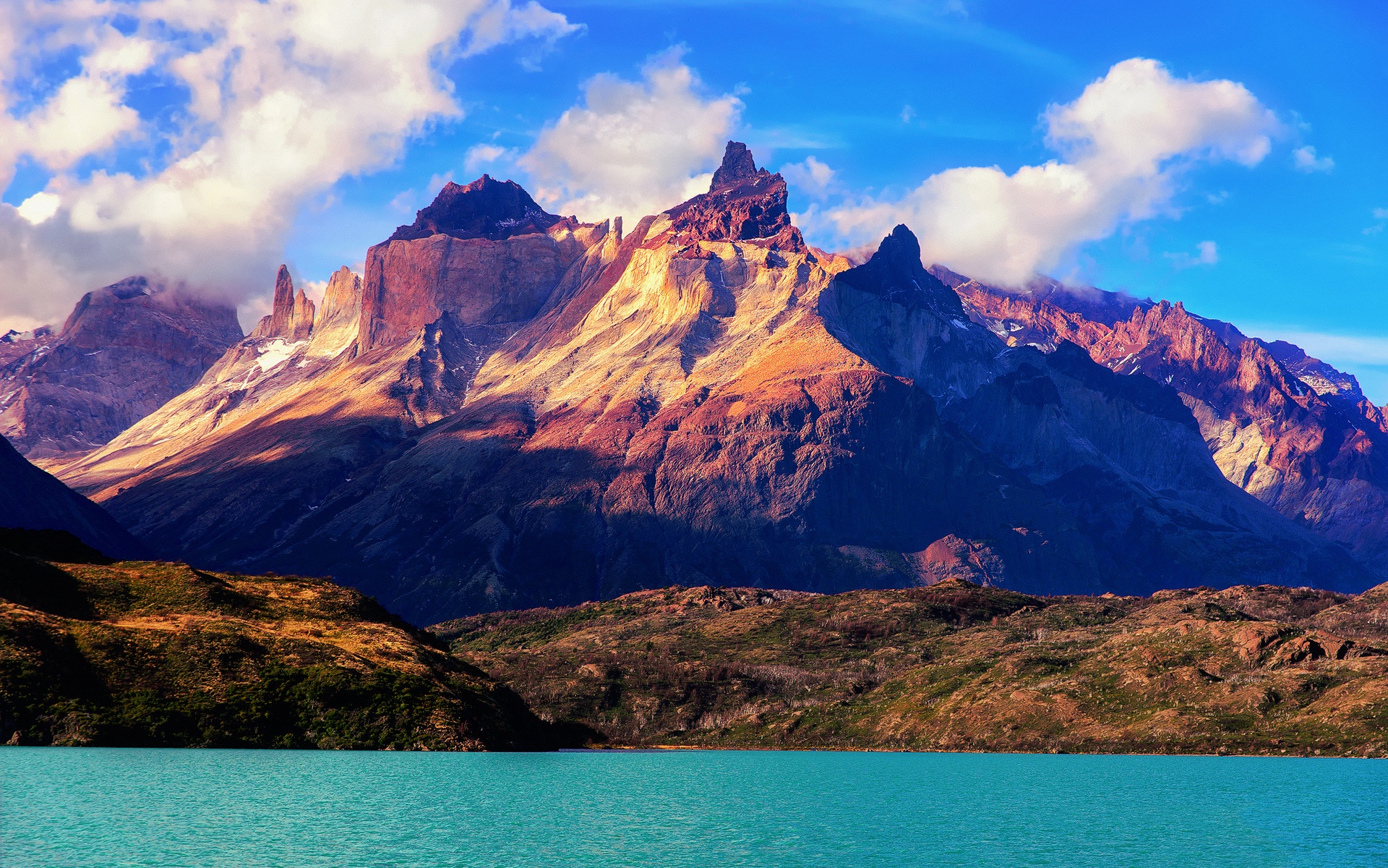 Torres Del Paine Mountains Lake In Chile Wallpapers